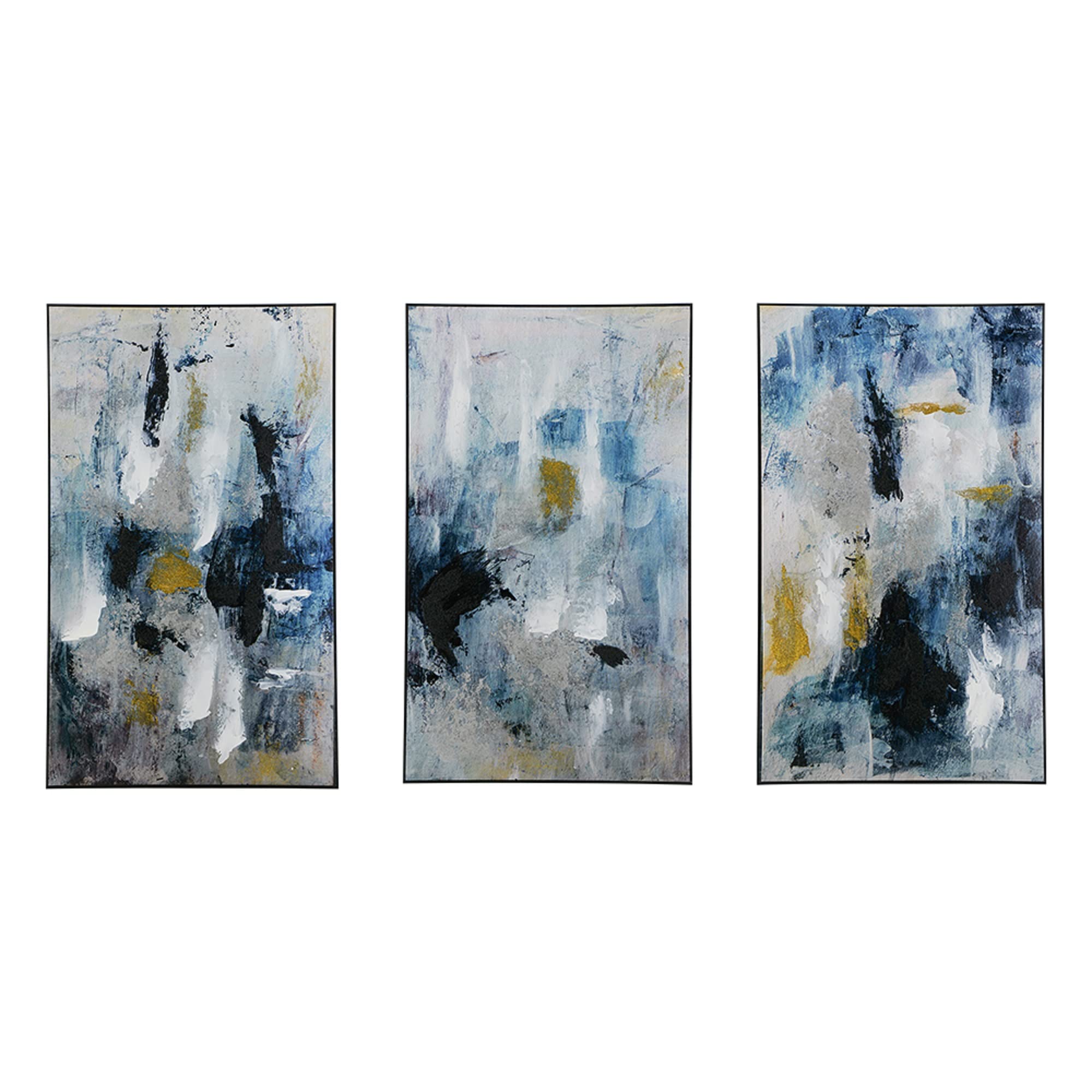 A and B Home 82293-DS Wood/Canvas Colleen Modern Abstract Print (Set of 3) Wall Art, Multicolor