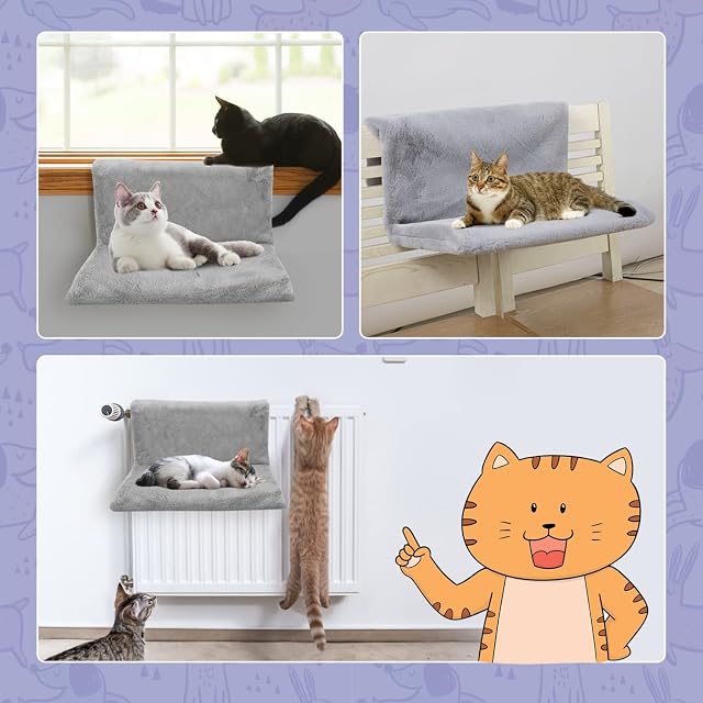 Foto 7 de 7 de Nobleza Cama de Radiador para Gatos y Perros,Calentito Suave de Felpa Cama para Mascotas,con extraíble…
