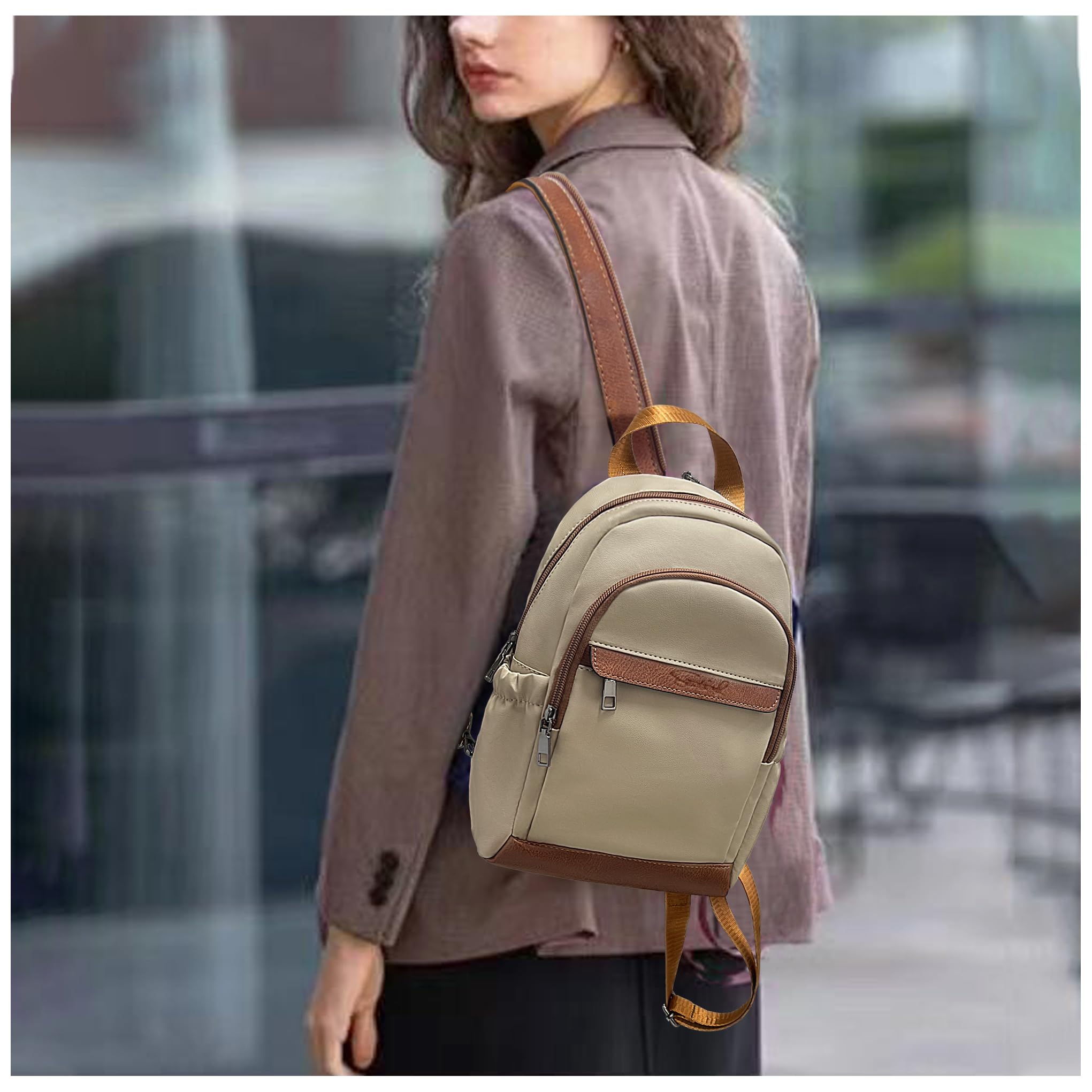 Mini plecak damski, mały – plecak miejski, torebka antykradzieżowa, wodoszczelny, elegancki plecak crossbody, plecak damski, na co dzień, na podróż, czas wolny, zakupy, do pracy