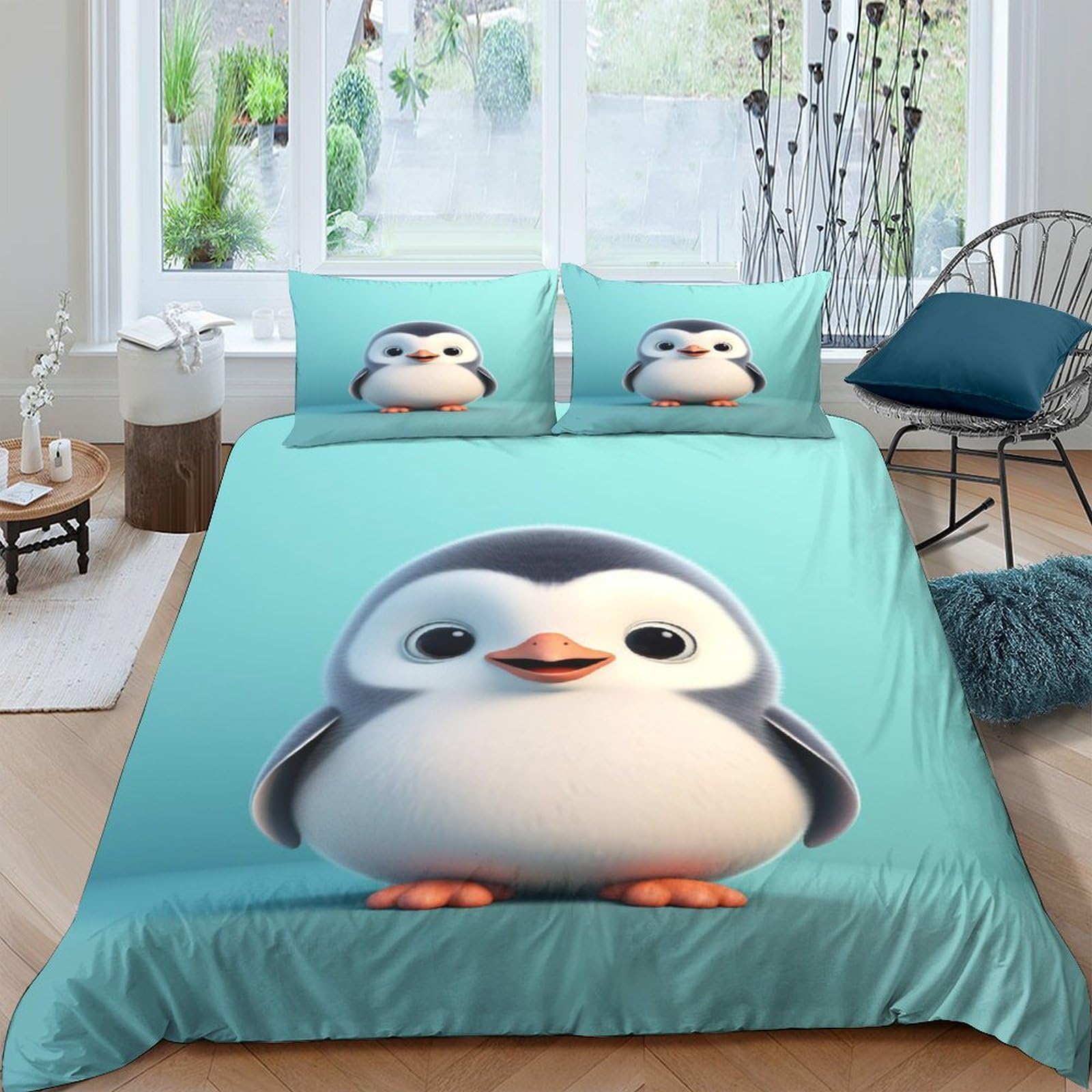 Housse de couette hypoallergénique en microfibre ultra douce pour lit King size