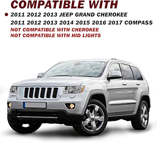 Miniatura 7 de JSBOYAT No apto para faros delanteros halógenos Cherokee, repuesto para Jeep Grand Cherokee 11-13 11-17 Jeep Compass OE faros delanteros izquierdo