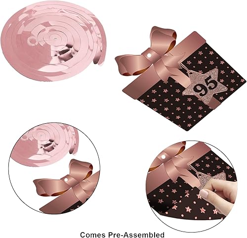 Miniatura 4 de Decoración de techo de remolinos colgantes para fiesta de cumpleaños número 95, 95 espirales colgantes de papel de aluminio con recortes para 95