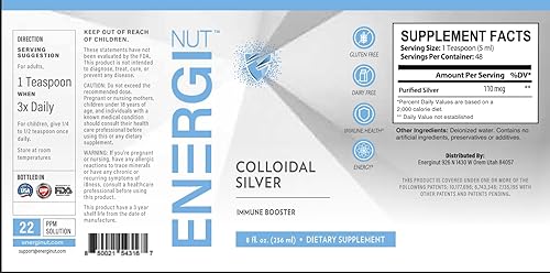 Miniatura 3 de ENERGI - Líquido de plata coloidal, suplemento de apoyo inmunológico, suplemento del sistema inmunitario para adultos y niños, gotas de plata
