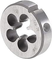 Vista 4 de uxcell 1/2 "-20 UNF Juego de dados y grifo, HSS Macho de rosca de máquina con troquel de roscado redondo, mano derecha