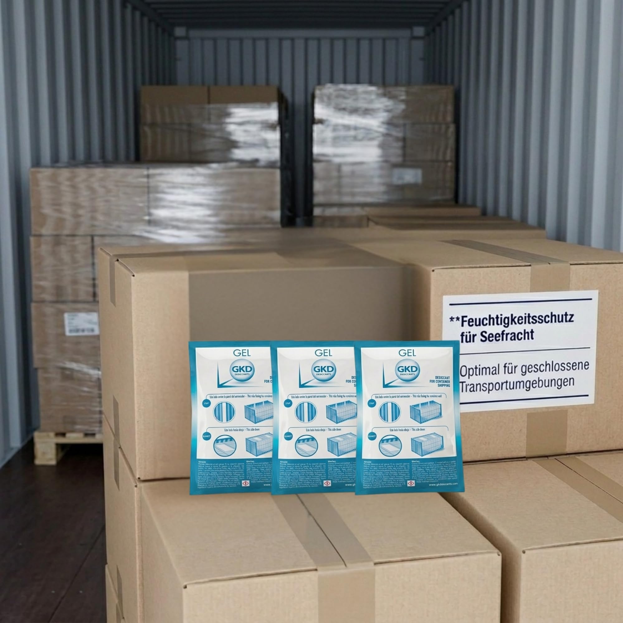 GK Single 125gr - 100 Stück (volle Box) - Container Trockenmittel für Seetransport - Trockenbeutel mit Trocknungsgranulat - Trockenmittel Transport