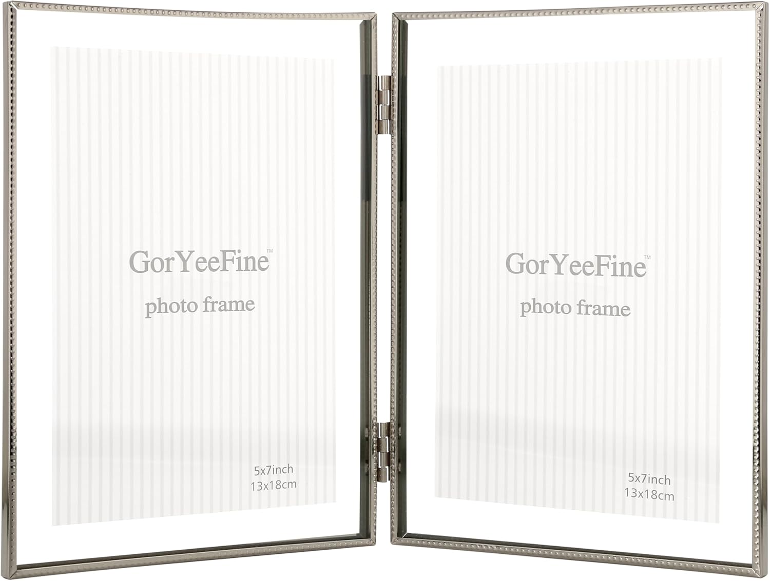 Amazon.com: Silver 5x7'' Double Floating Photo Frame | Fits 2x3“ to 4x6 ...