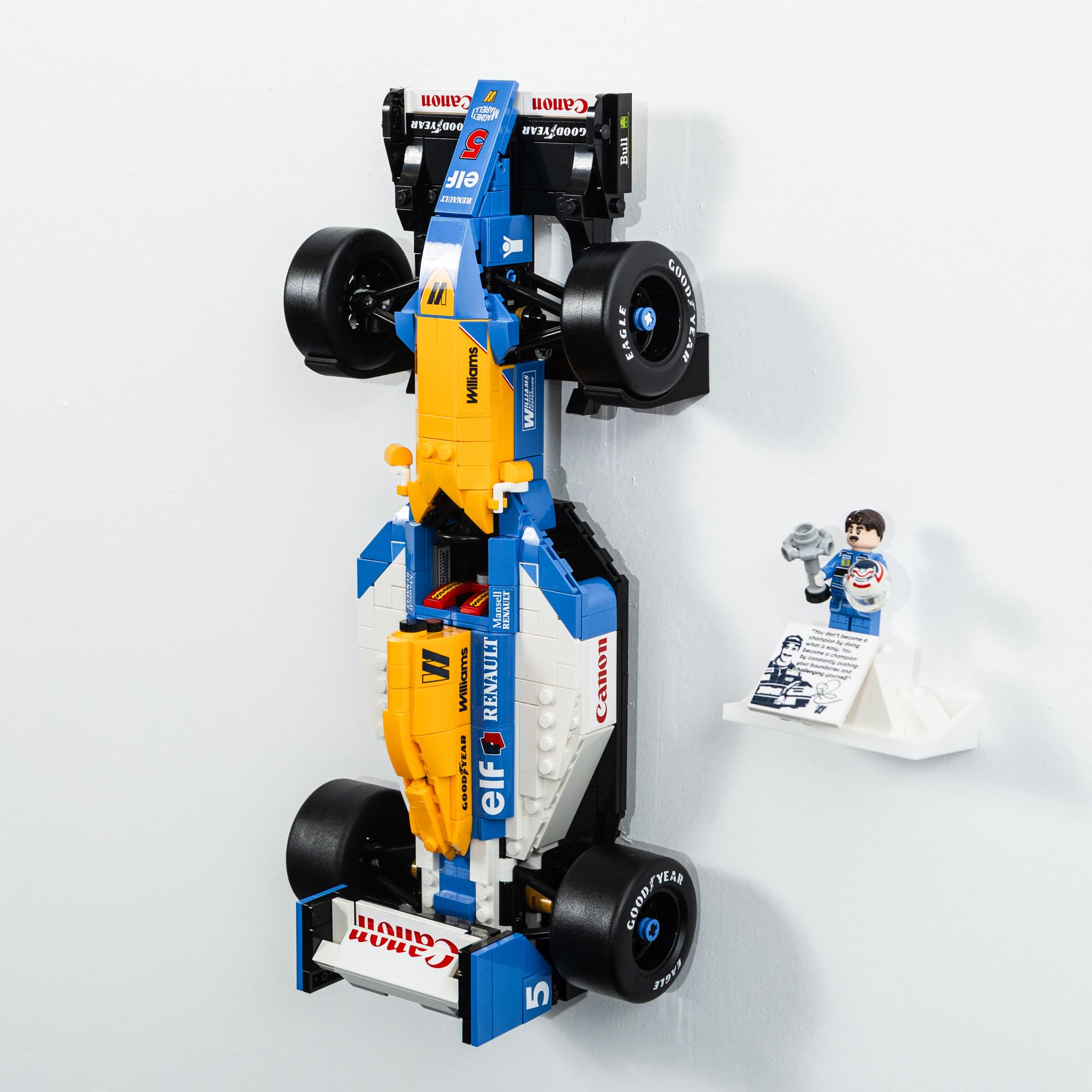 Uchwyt ścienny kompatybilny z LEGO Icons F1 Cars - kompatybilny z McLaren MP4/4 i Williams FW14B - Ayrton Senna i Nigel Mansell - modele nie są dołączone
