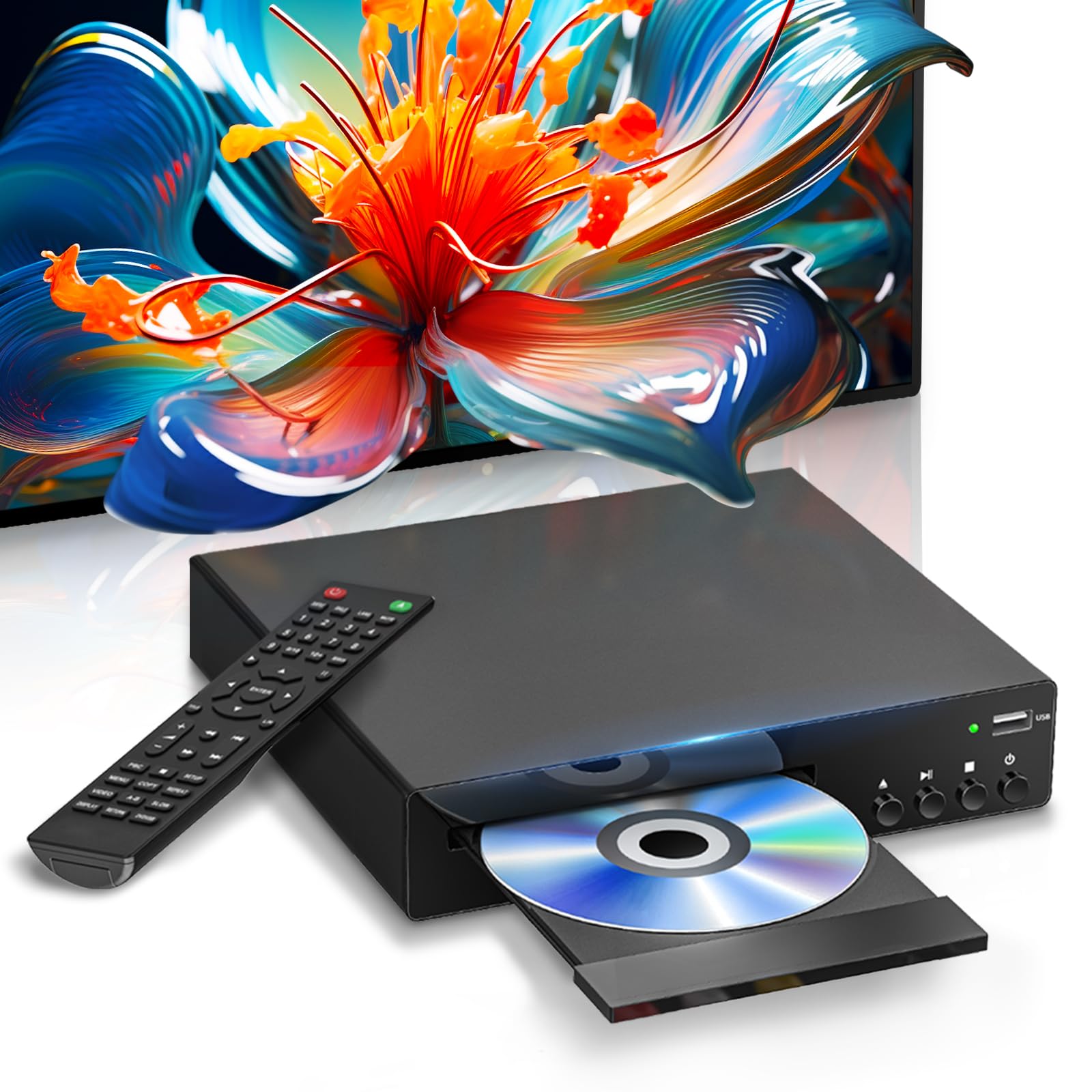 DVD Players for TV, All Region Free CD DVD Players with USB Input and HDMI/RCA Output, CD Player with Remote Control Support PAL/NTSC-image-38