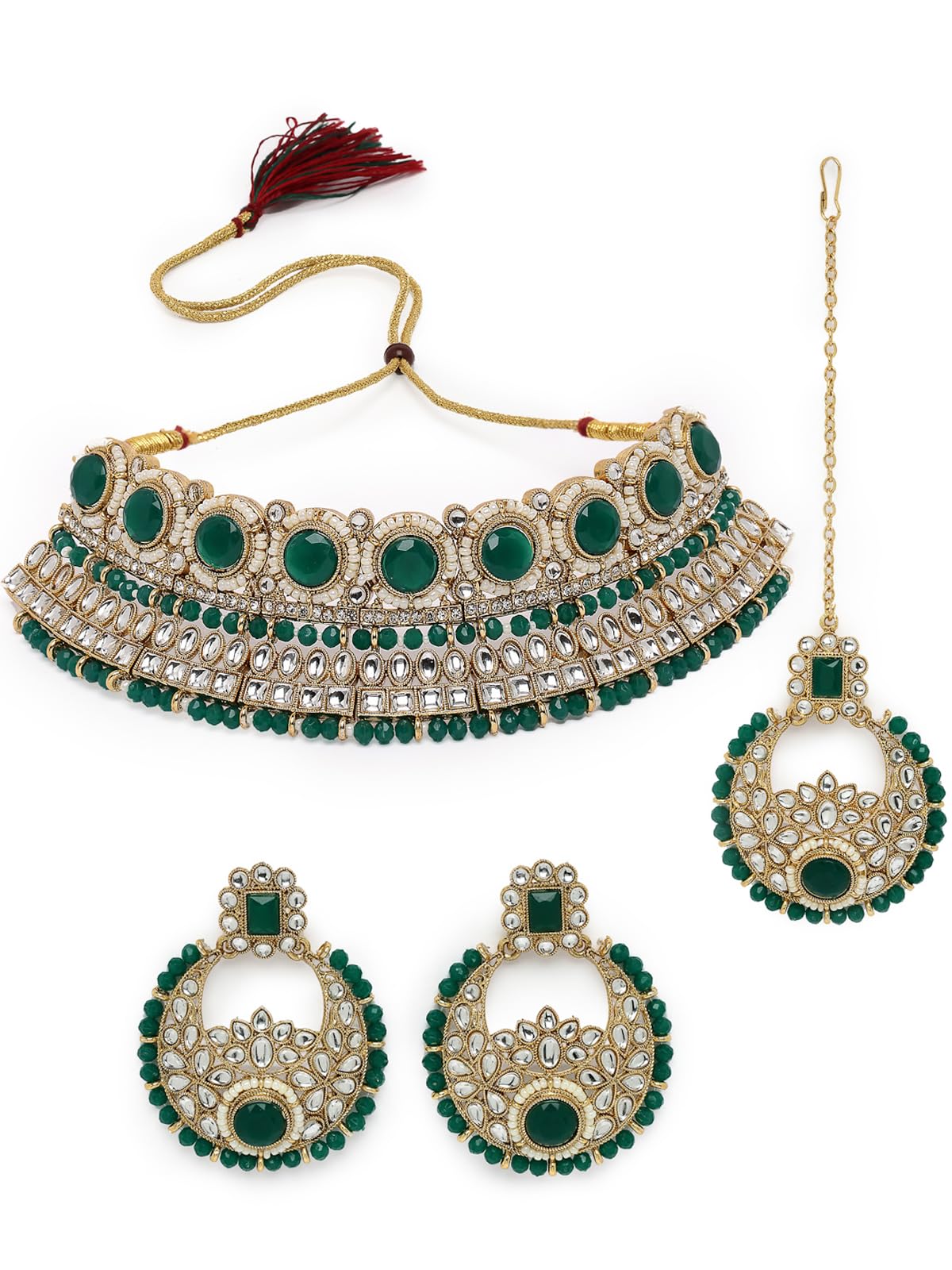 See full amazon price history chart for Sukkhi Fashion-Forward Gold Plated Green Kundan & Beads Choker Necklace Set With Earring And Maangtika | Jewellery Set For Women (NS105626) Sukkhi Fashion-Forward Gold Plated Green Kundan & Beads Choker Necklace Set With Earring And Maangtika | Jewellery Set For Women (NS105626) (B0CBBBYLKF) Amazon Price History, Amazon Price Tracker