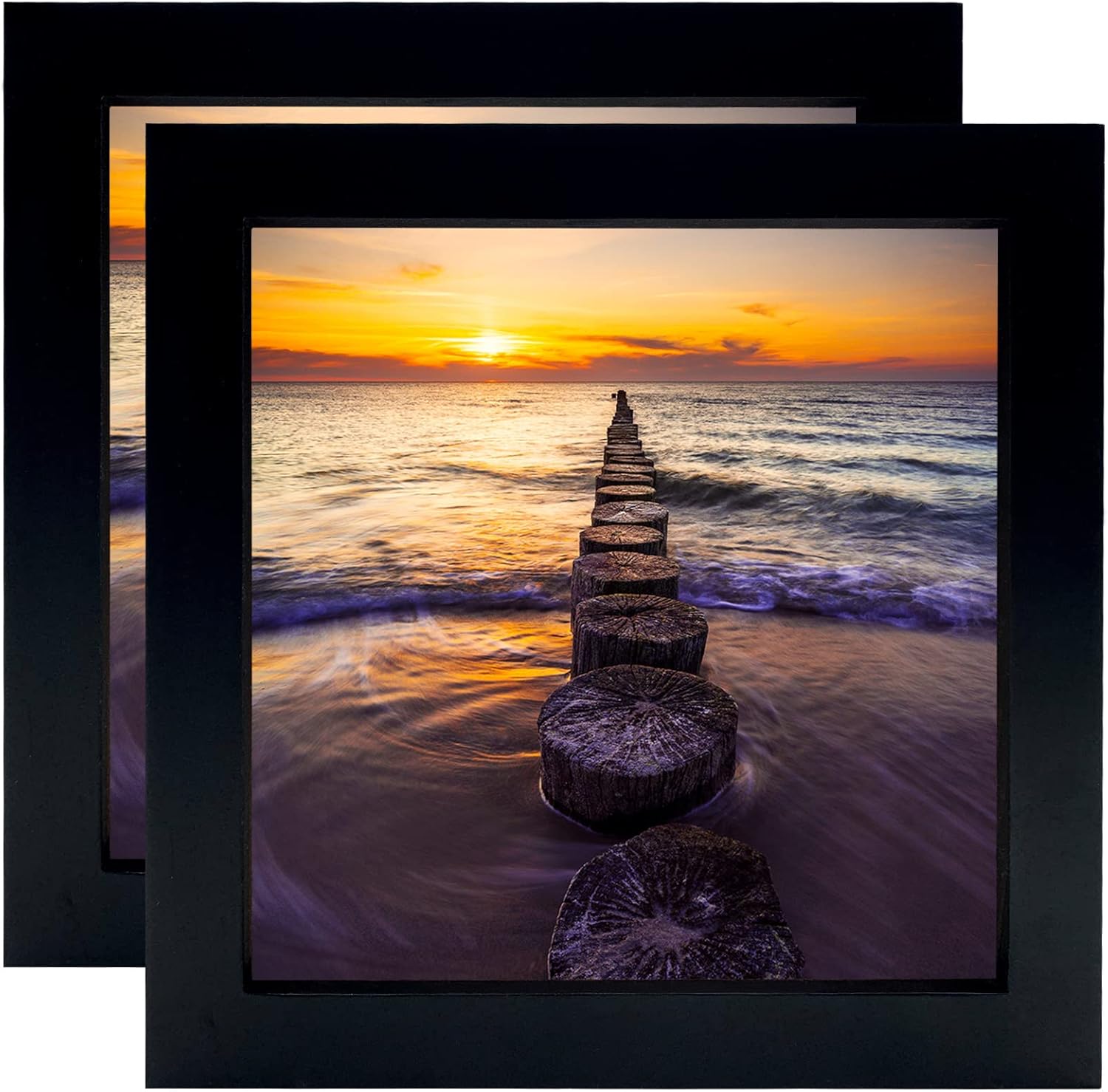 Amazon.com - LEKAIYA 6x6 Black Picture Frames Set of 2, Square Solid ...