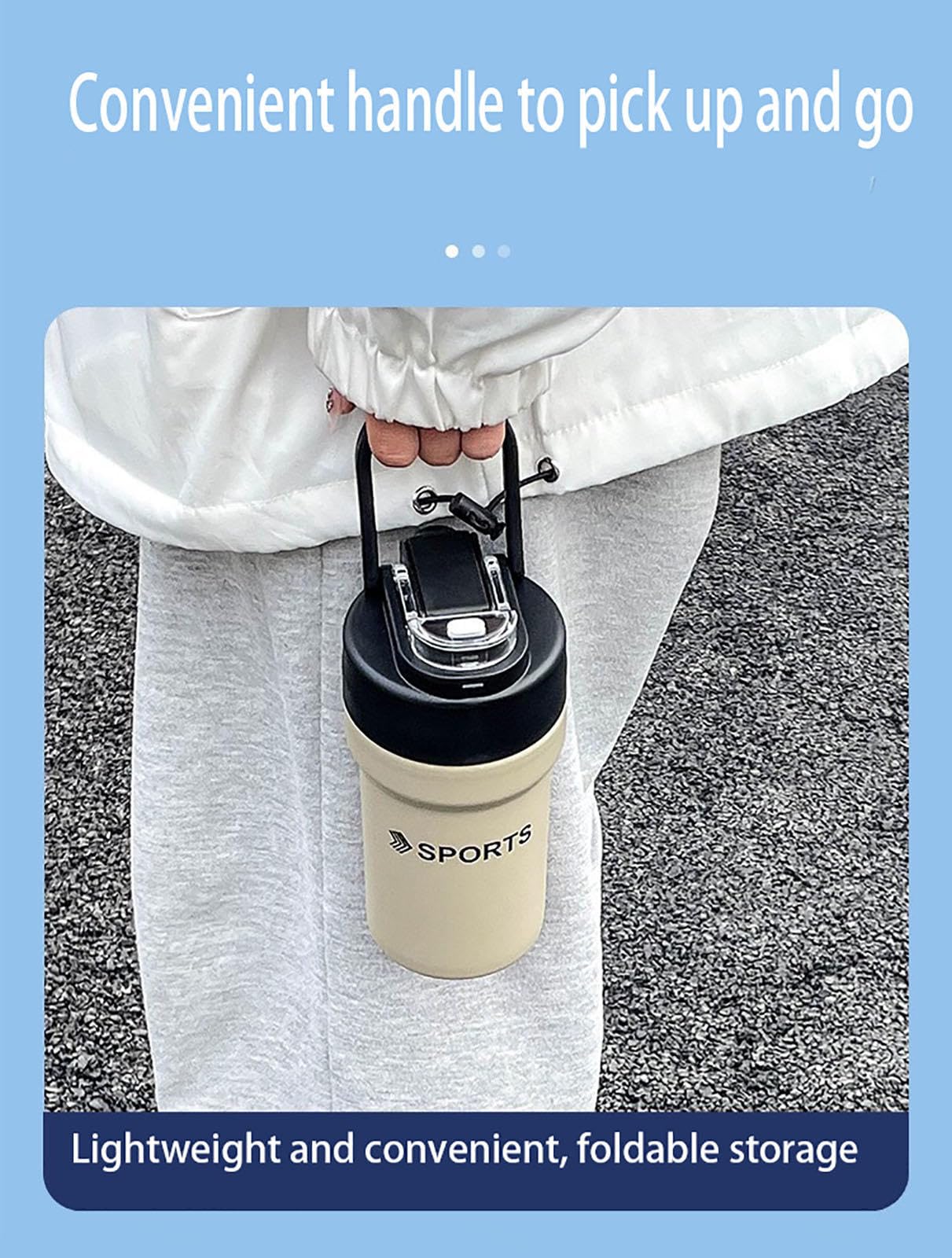 Doppelwandiger Thermobecher Aus Edelstahl, 680 Ml, Bpa-frei Isolierter Kaffeebecher, Pulverbeschichteter Campingbecher, Büro Im Freien,C-500ml