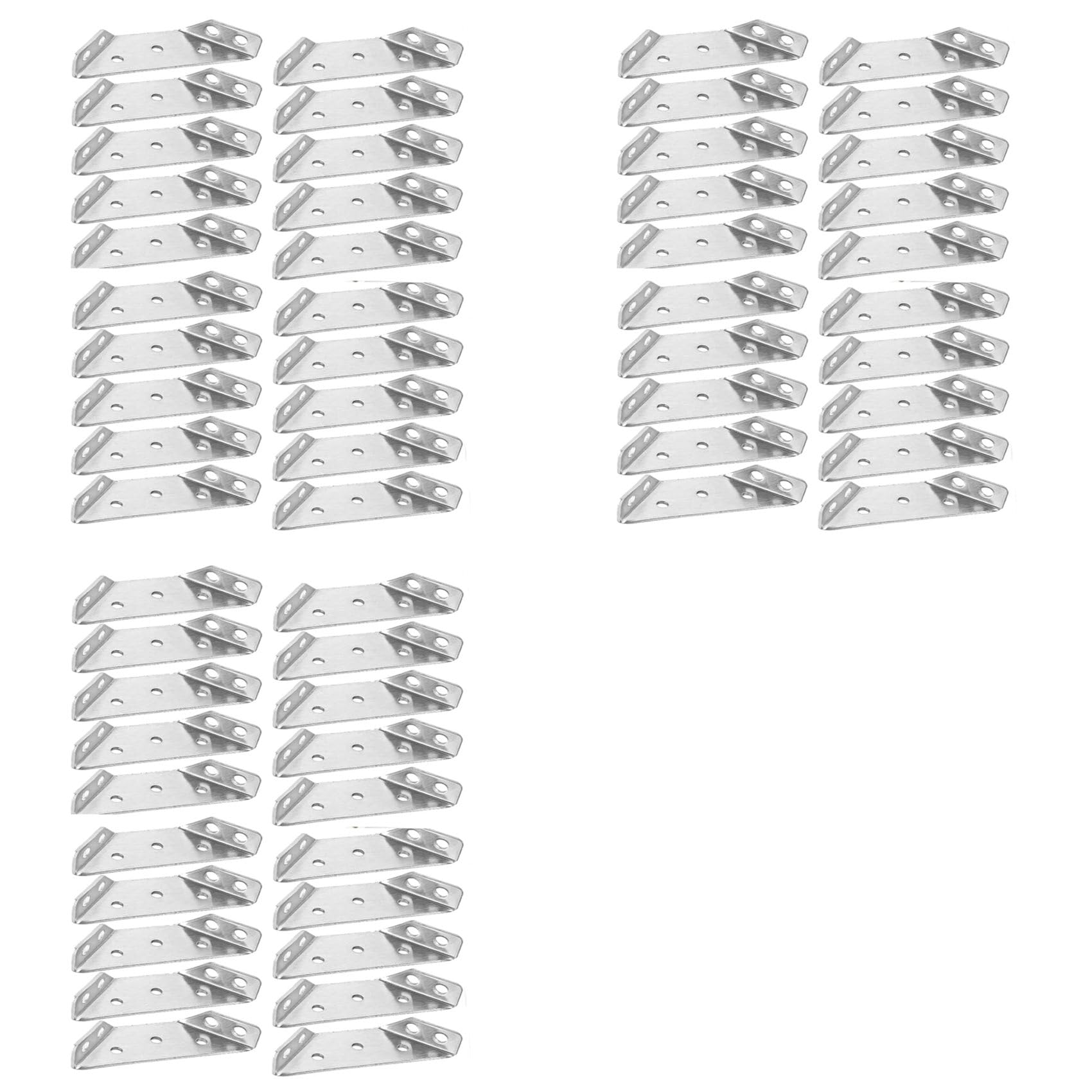 Jnchdghwa Silver 60Pcs Universal Furniture Corner Connector, Angle Fasten Connector Furniture Triangle Support Frame