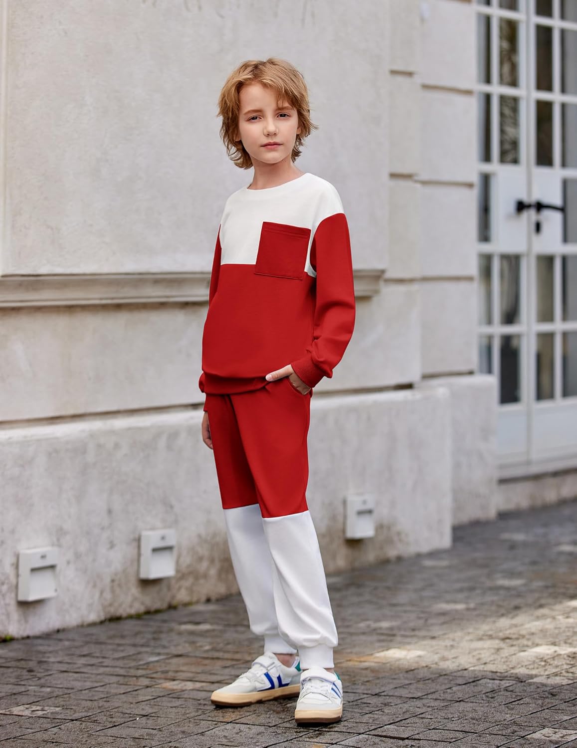 Arshiner Boys Sweatsuit Long Sleeve Crewneck Sweatshirt and Pants Fall Winter Tracksuit Set 2-10Y - Image 3