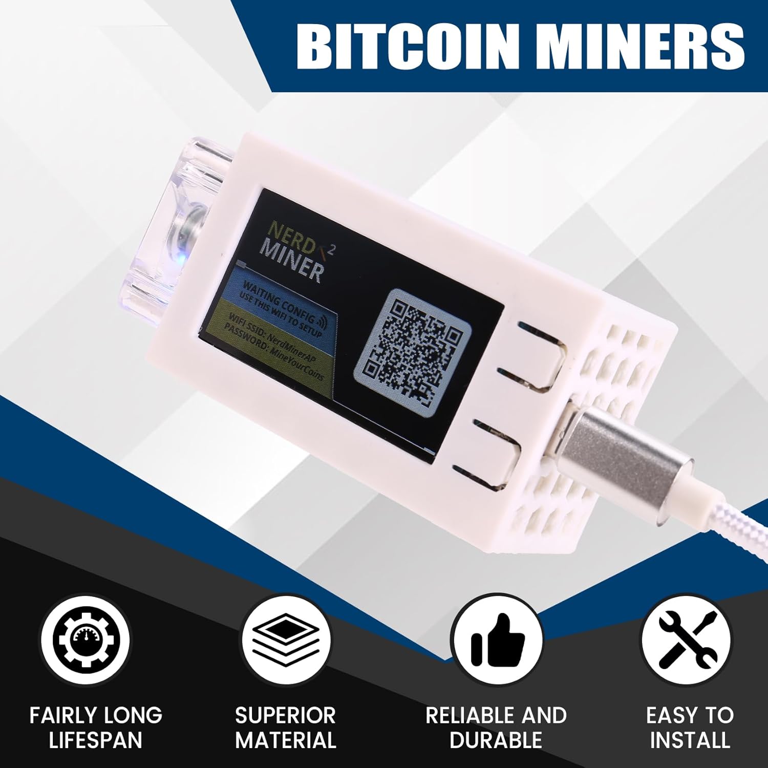 Nerdminer V2 Pro Miner 78/S ミニ ビットコイン 宝くじ マイナー 発光ファン付き BTC Solo