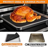 Vista 3 de 5 piezas de esteras de teflón para forro de horno para la freidora de aire de puerta francesa de 26 QT Emeril Lagasse 360, forros de freidora