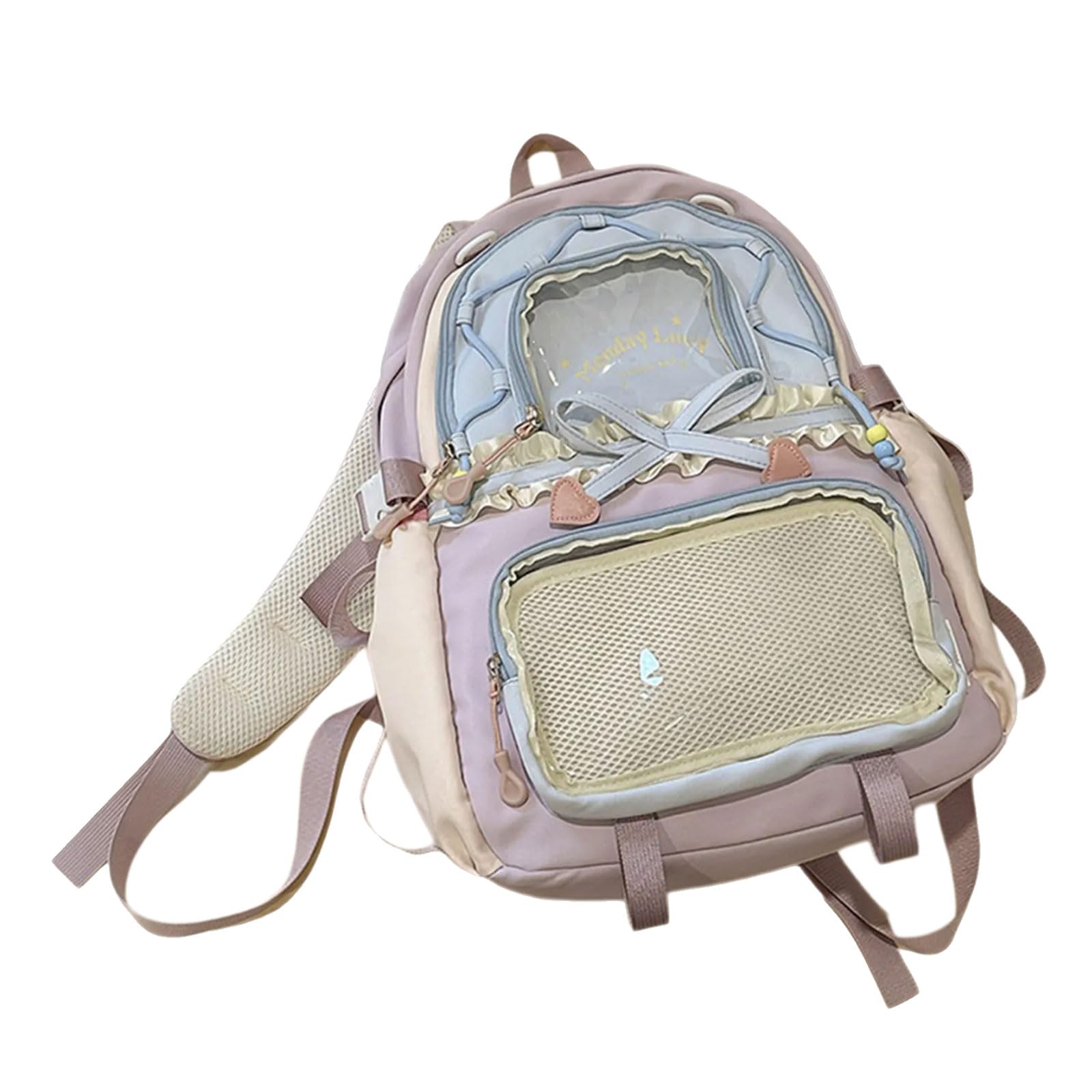 Mochila morada de nailon para mujer con amplio espacio de almacenamiento 7