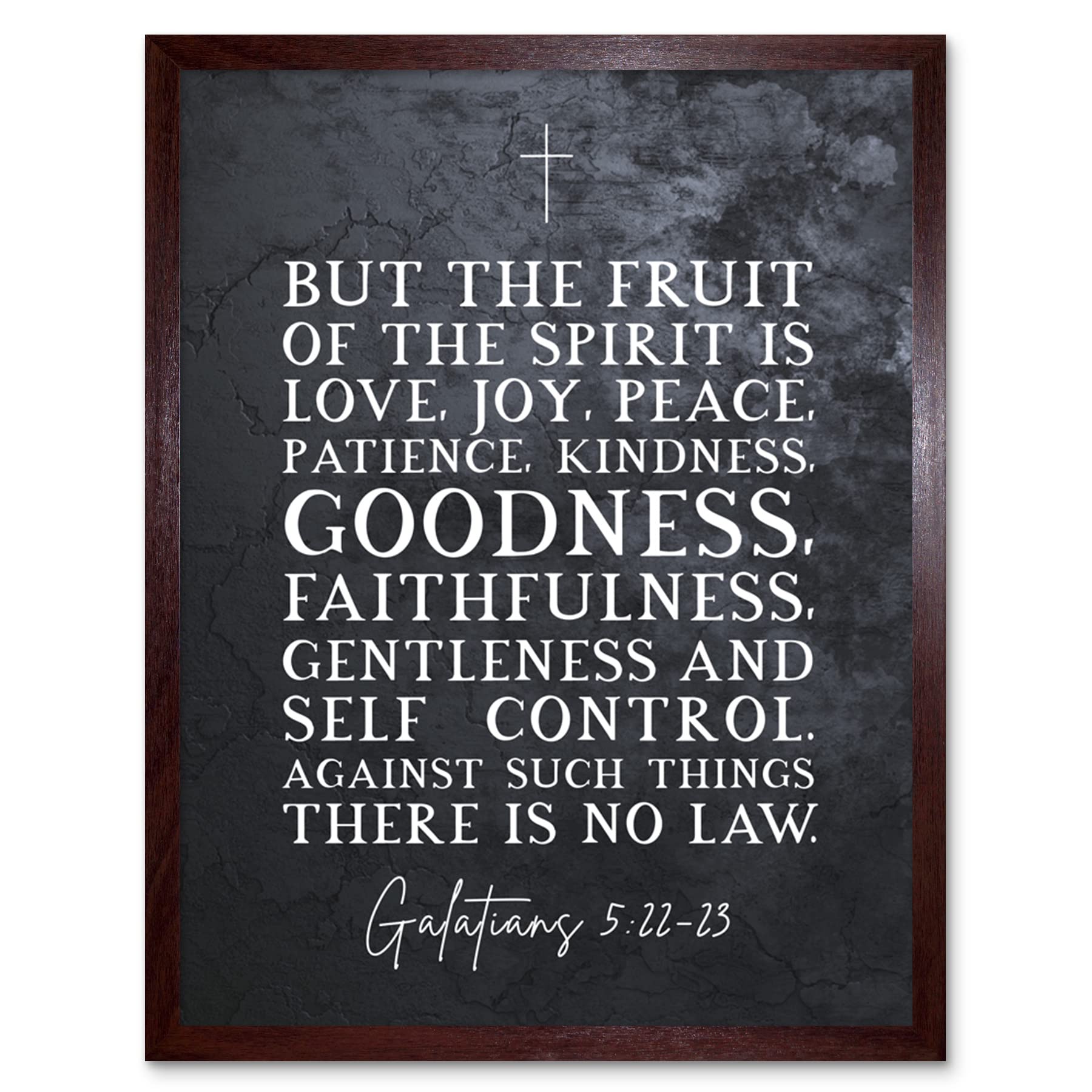Artery8 Galatians 5:22-23 The Fruit of the Spirit is Love Joy Peace Christian Bible Verse Quote Scripture Typography Artwork Framed Wall Art Print 9X7 Inch
