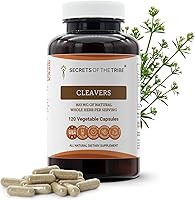 Secrets of the Tribe Cleavers 800mg Capsules - 120 Count Pure Galium Aparine Herb for Lymphatic Detox & Swelling Relief