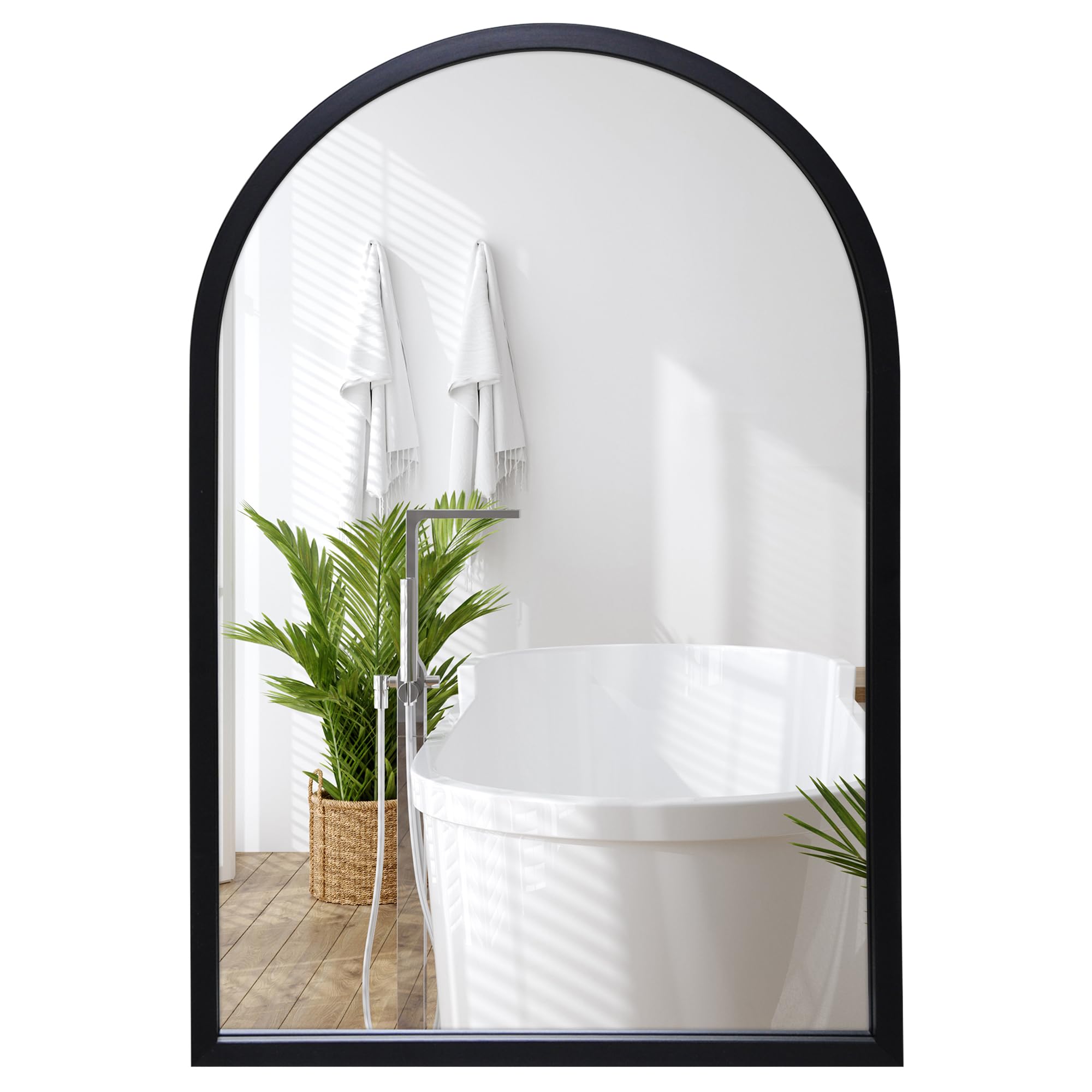 Specchio da parete ad arco 60×90cm, grande specchio per il trucco con