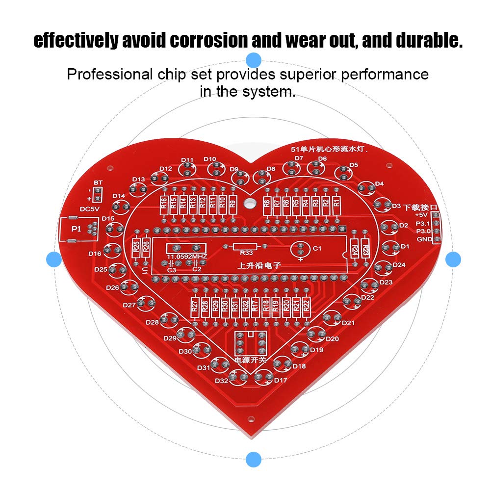 Led Heart Pcb Kolorowe 12 × 10 × 1 Diy Kolorowe Modu?y Mcu Lampa w Kszta?cie Serca Lampa Elektroniczna Zestaw P?ytek Drukowanych led heart kit led circuit imprimé Leiterplatten
