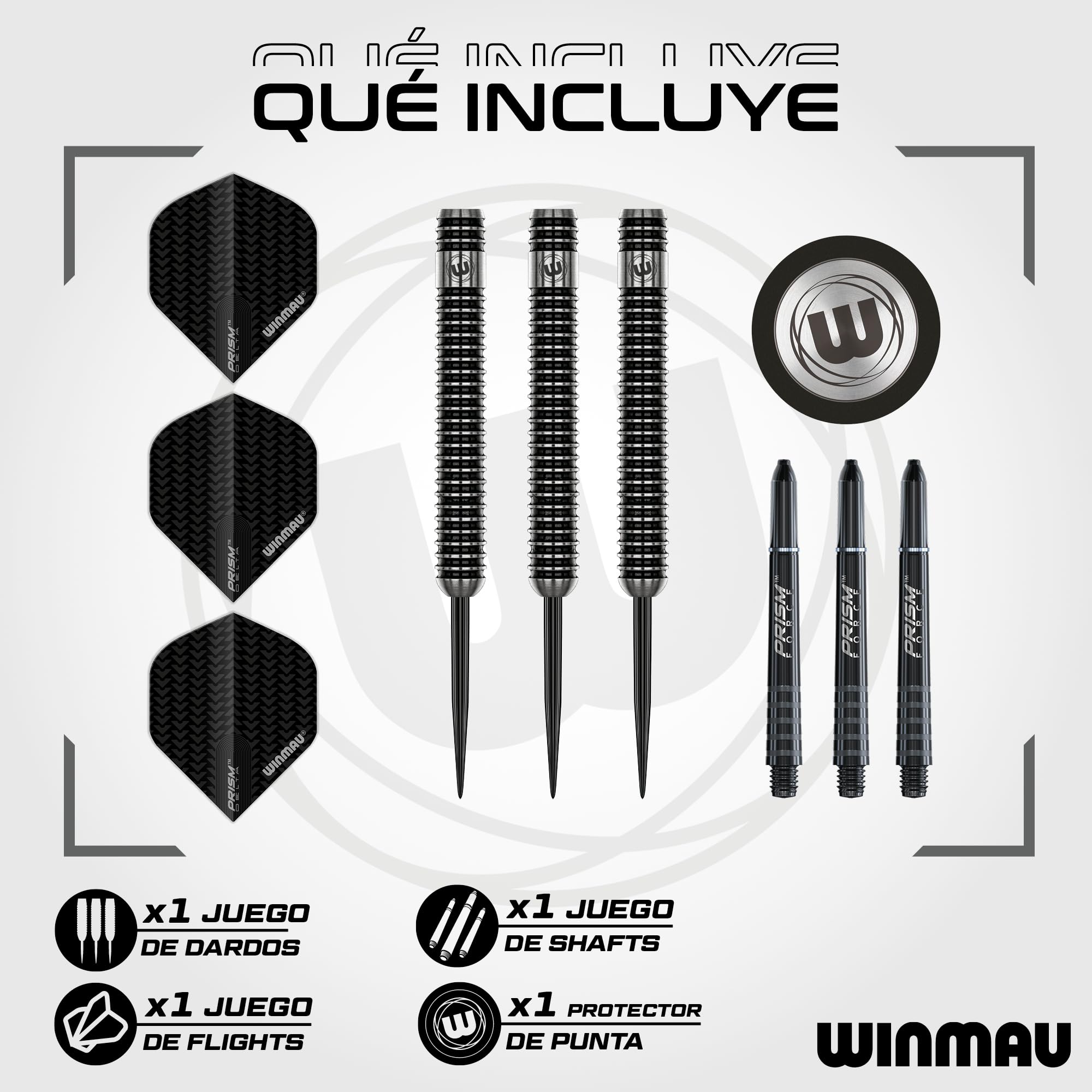 Winmau Blackout Softip - Juego de Dardos de tungsteno con Plumas y Ejes (Tallos)