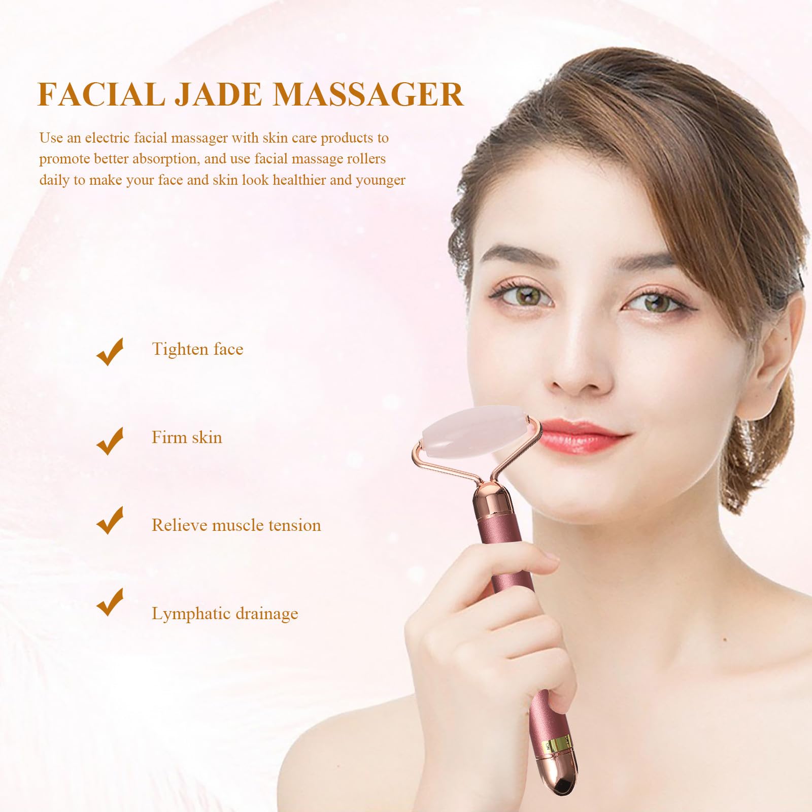 Elektrischer Kristall Jadepulver aus Jade Gesichtsroller 3-in-1