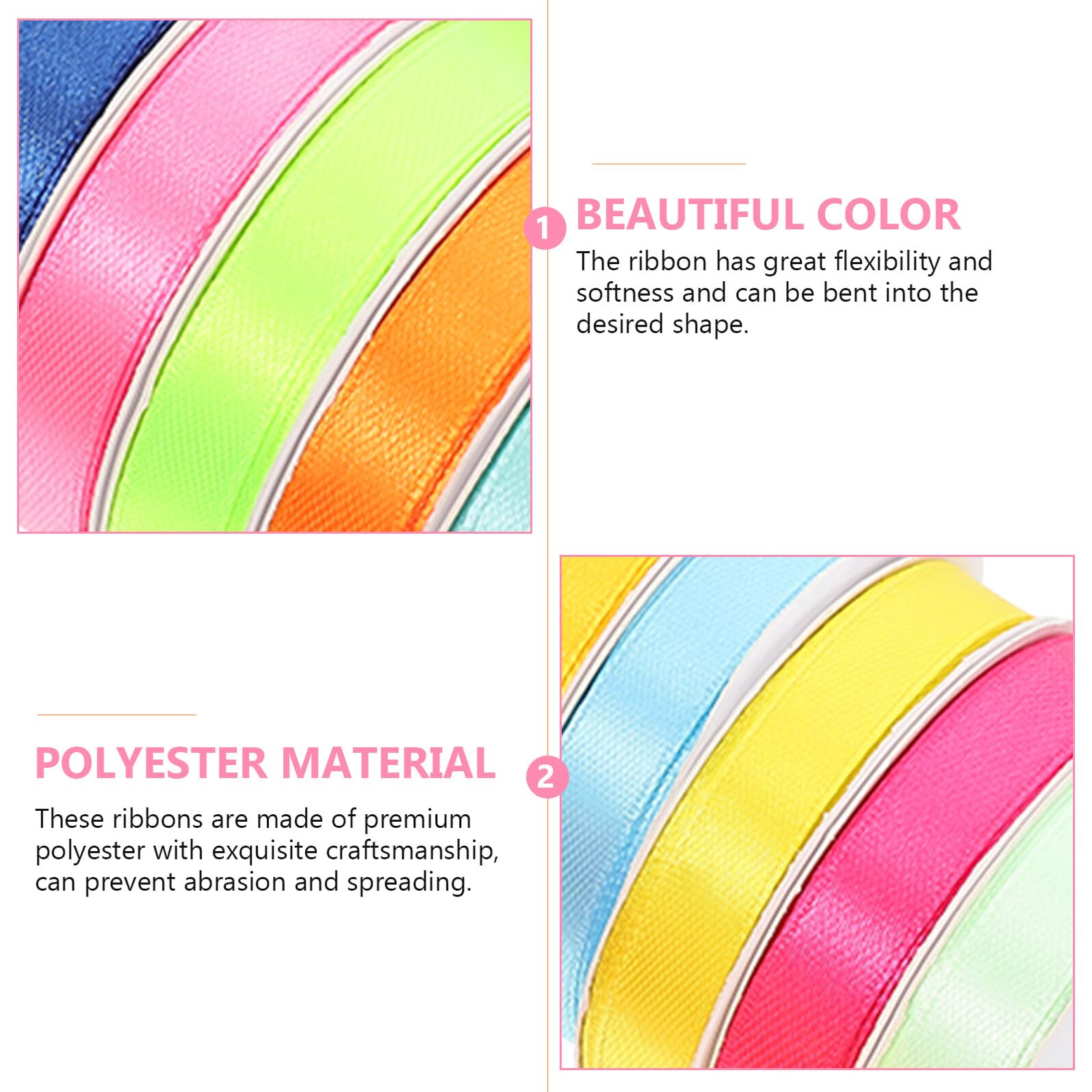 18 Rollen Teiliges Polyester Satin Geschenkband Bunte Dekorationsbänder zum Basteln für Festival Geschenkverpackung Hochzeits und Partydekoration