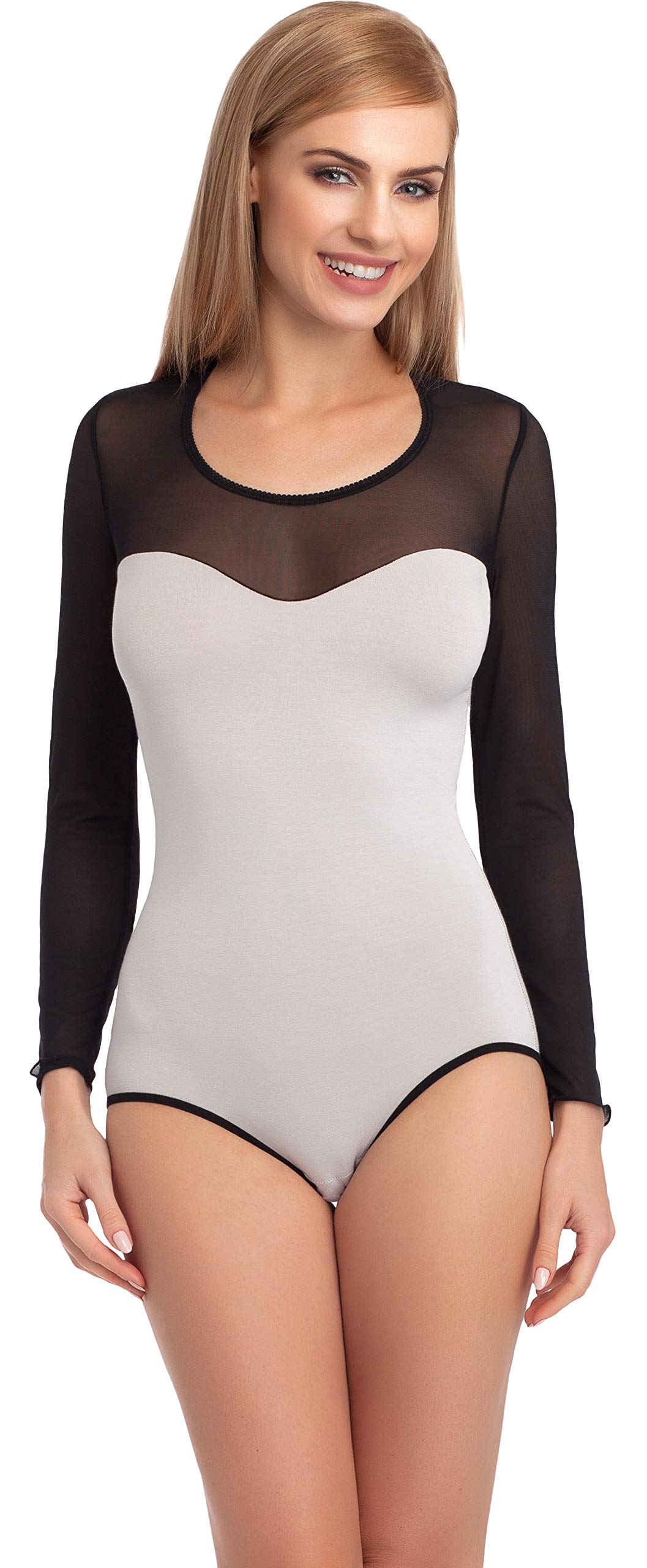 Merry Style Damen Langarm Body Langarmshirt Langarmbody Rundhals Bodysuit VBD15