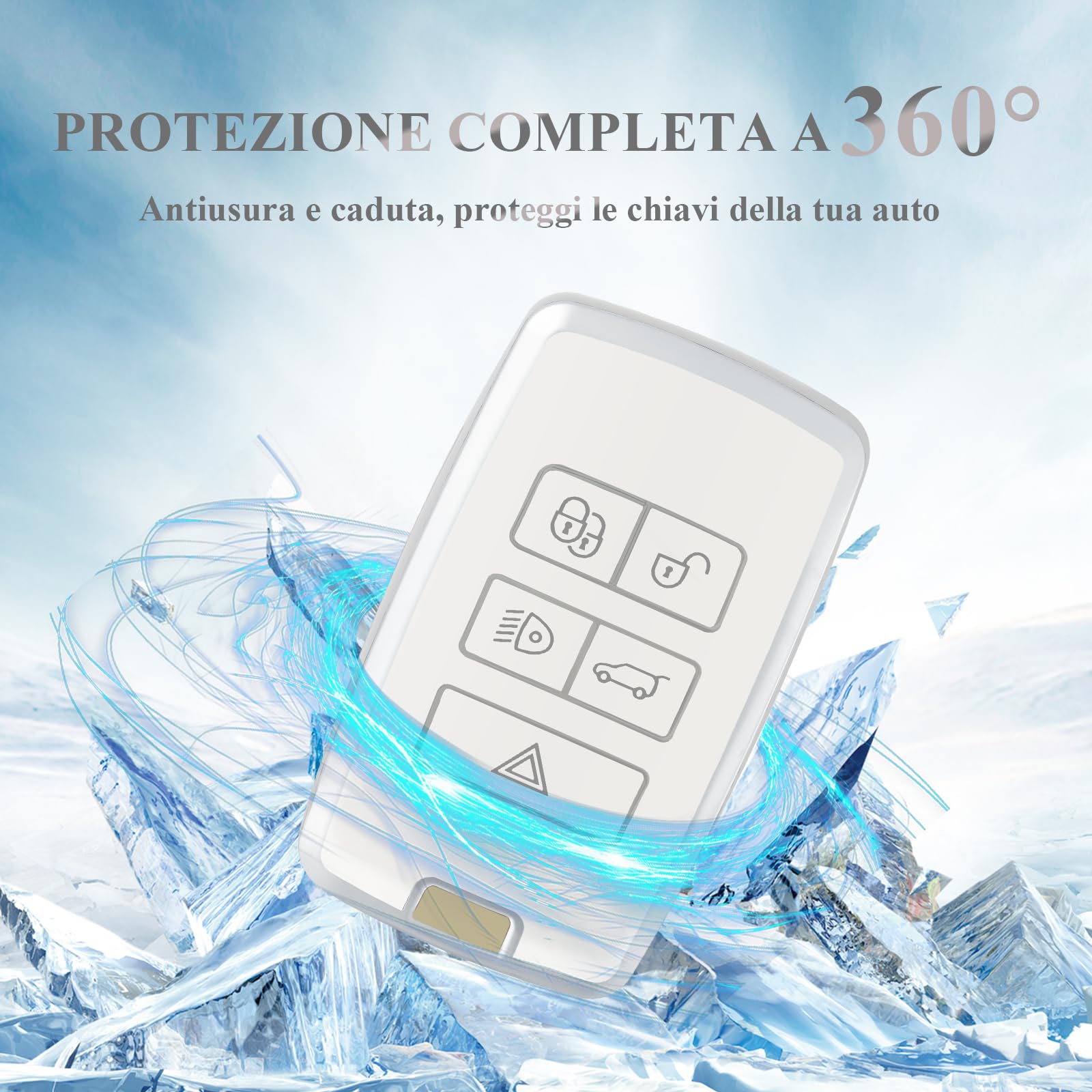 Custodia Chiave Auto Per Land Rover E Jaguar - Guscio In TPU, Antigraffio, 8 Colorii - Foto 2