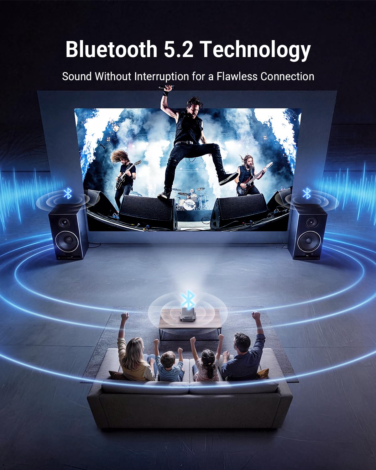 4K Projector Built-in Google TV, 2500ANSI/Auto Lens Cap/AI Voice Control Projector with WiFi and Bluetooth, Smart Movie Projector with Auto Focus & Keystone, Mini Proyector for Apps/Celling/Outdoors — view 6
