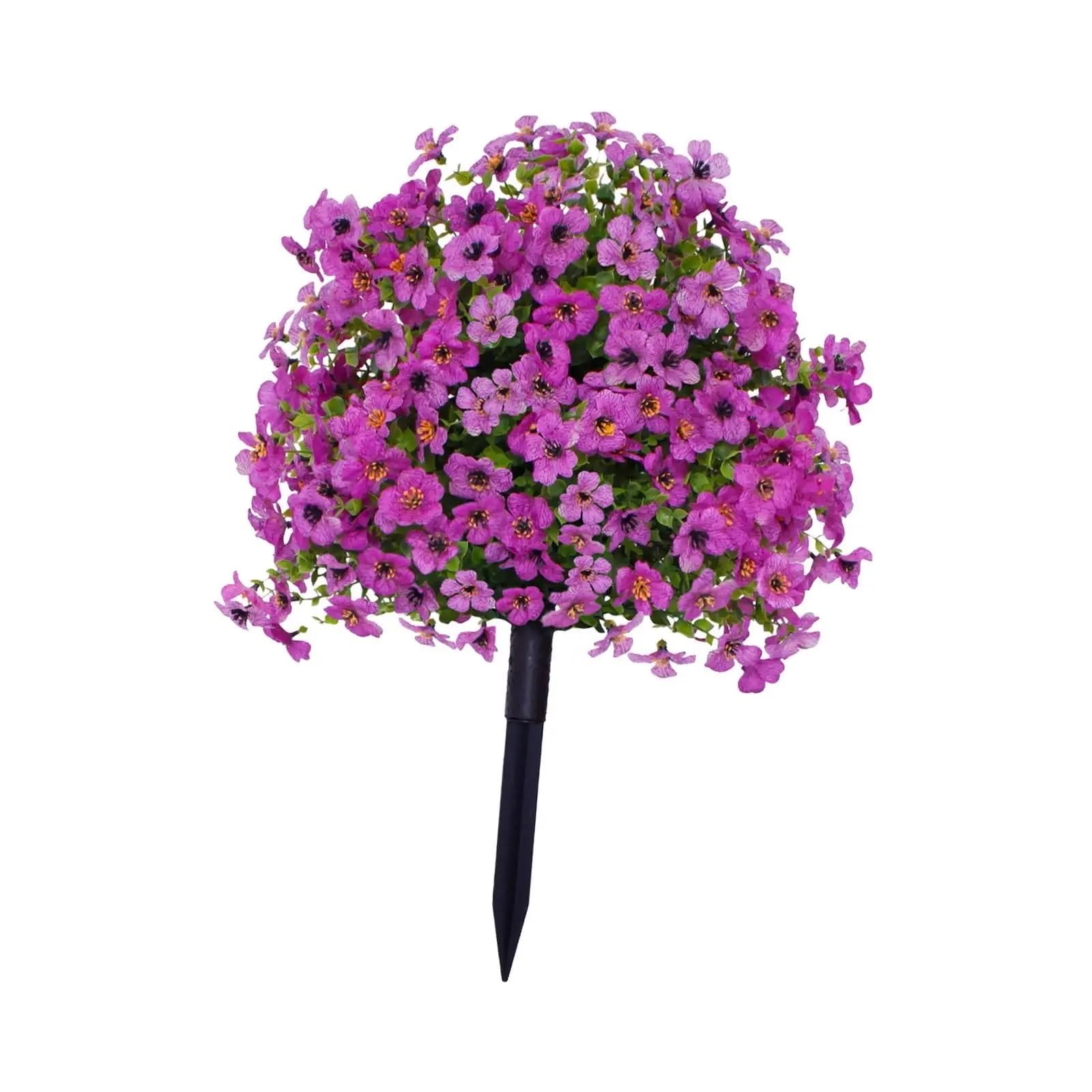 WJLYDM Artificial Violet Flower Garden Stake Realistic Outdoor Statue Decorative Accessories For Pathway Yard Decor
