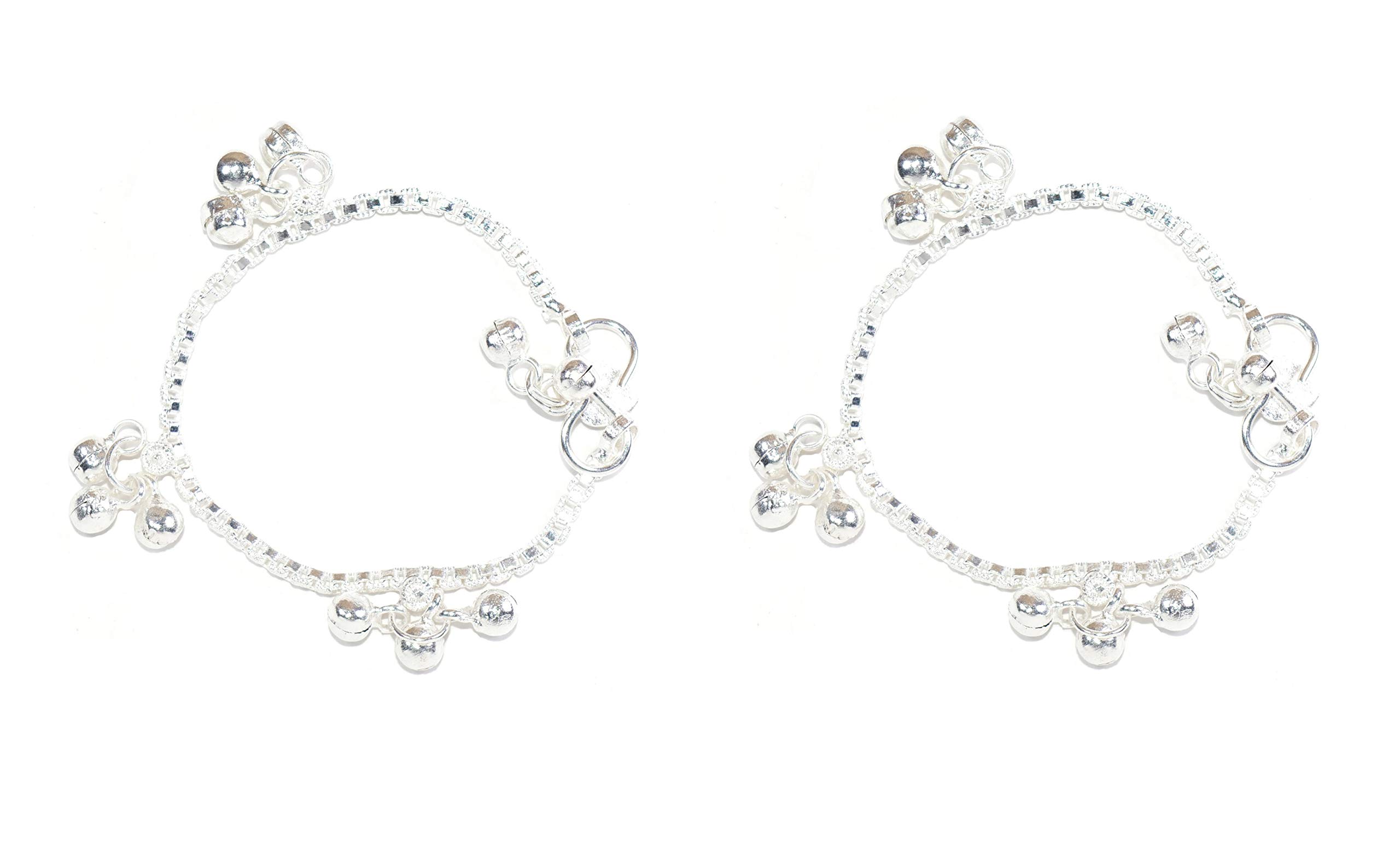 Frolics India Silver Alloy Stud Anklet with Ghungroo for Baby Girls (6, 0-3 Years) (B08JMB96D3) Amazon Price History, Amazon Price Tracker
