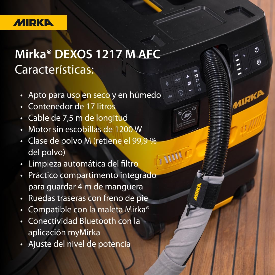Mirka DEXOS 1217 M Odkurzacz Przemysłowy Klasa M 17l Automatyczne Czyszczenie Filtra
