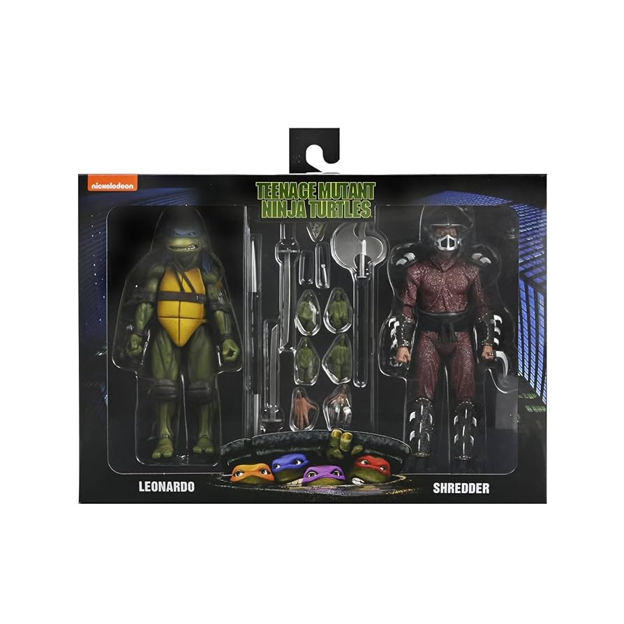 特撮 Neca - Figurine TMNT - 2-Pack Leonardo &amp; Shredder 18cm - 0634482540770 Leonardo vs Shredder Cartoon 2-Pack Teenage Mutant Ninja
