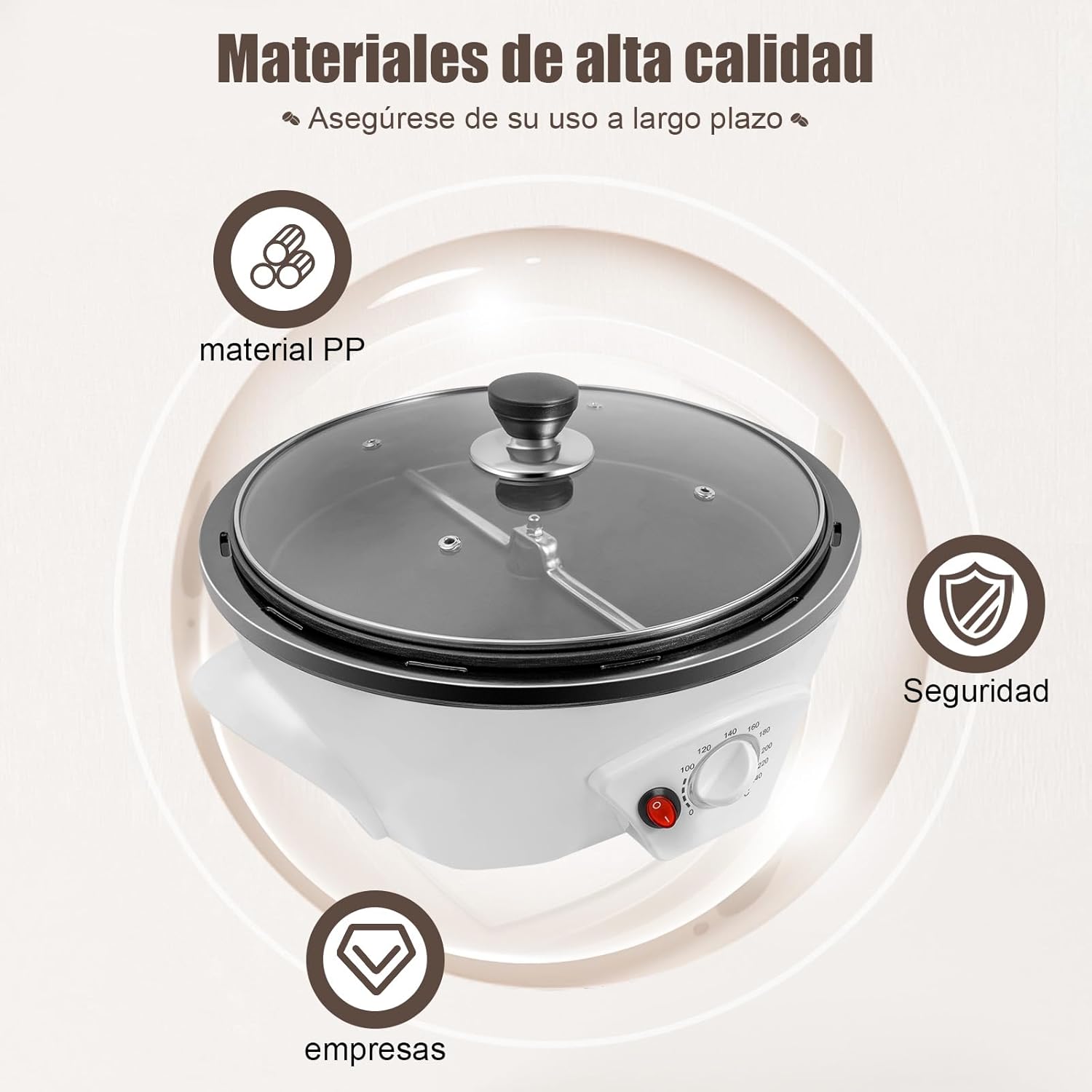 Upgrade Coffee Roaster Machine for Home Use, 110V Coffee Roaster for Home Use, 1.1lb Capacity Temperature Control (0-240℃), Non-Stick, Perfect for Beginner Roasting, 800W,