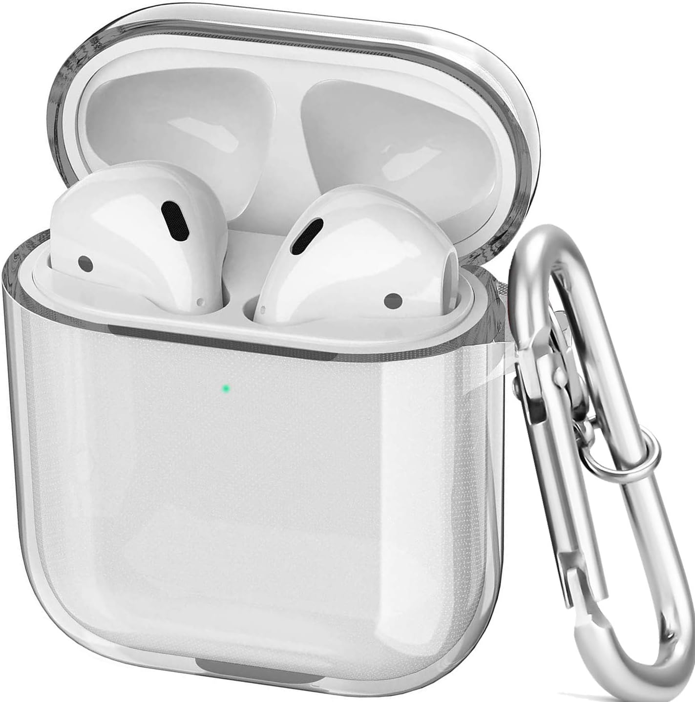 Vabogu Compatible Airpods 1&2 Case,Transparent airpod Protective Case Cover,Crystal Clear Protective Glossy Anti-dust Hard Protector [Front LED Visible] for AirPods Charging Case 2 & 1 (11)