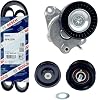 Drive Belt Kit wTensioner Assembly & 2 Idler Pulleys for Mercedes C300 08-12