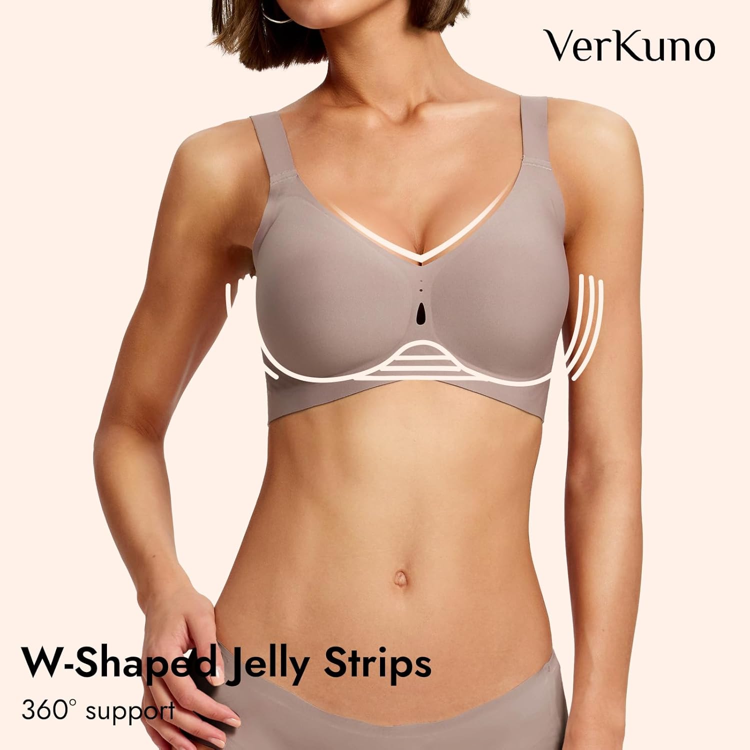 Wireless Jelly Bras for Women No Underwire Push Up Seamless Full Coverage Bralettes Comfortable Everyday Bras - Image 2