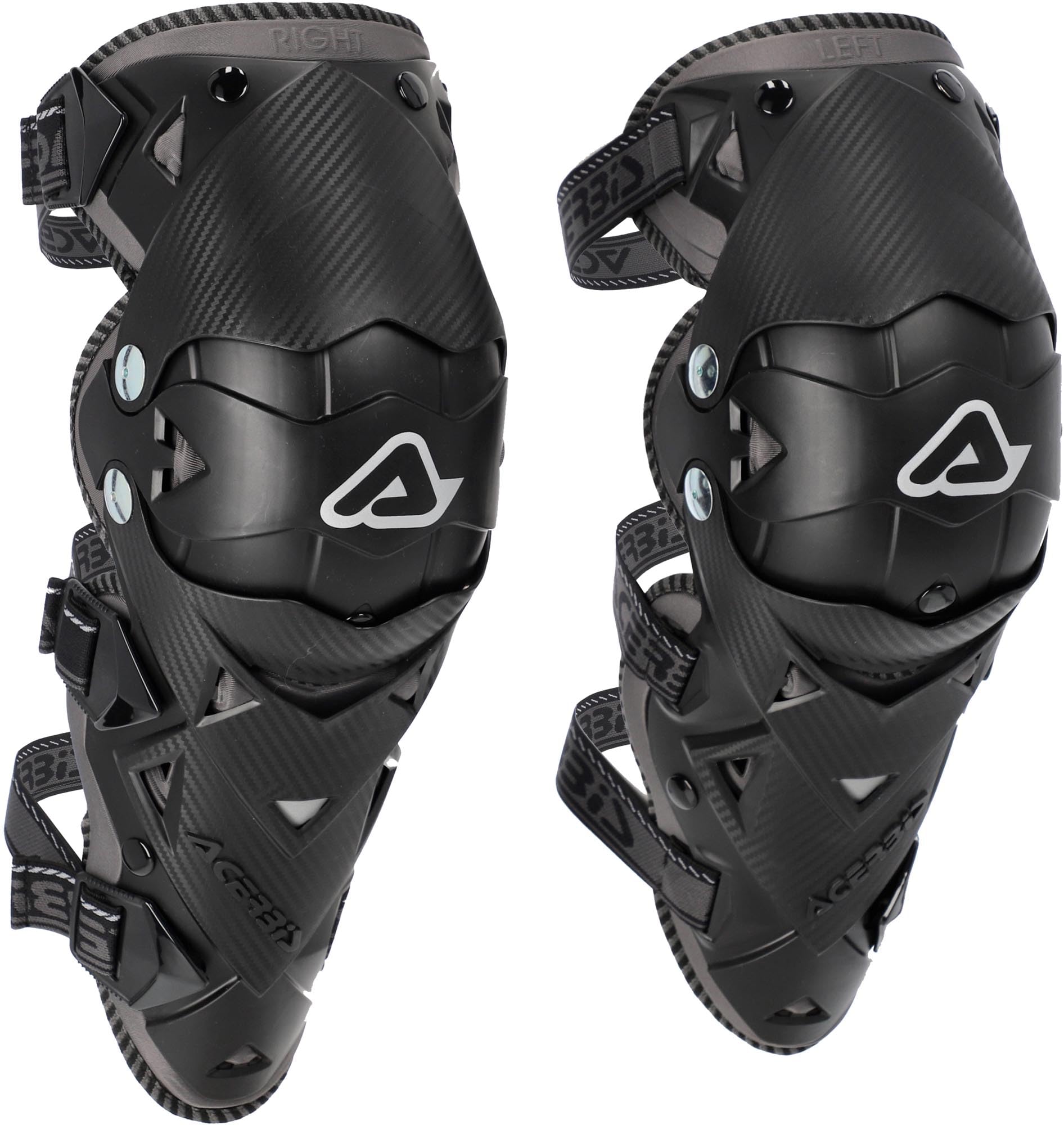 ACERBIS IMPACT EVO 3.0 Protezione Ginocchio, Parastinchi per Moto, Nero/​Rosso, Polipropilene/​EVA/​Nylon, Sistema a Doppio Perno, Cinghie Elastiche Regolabili