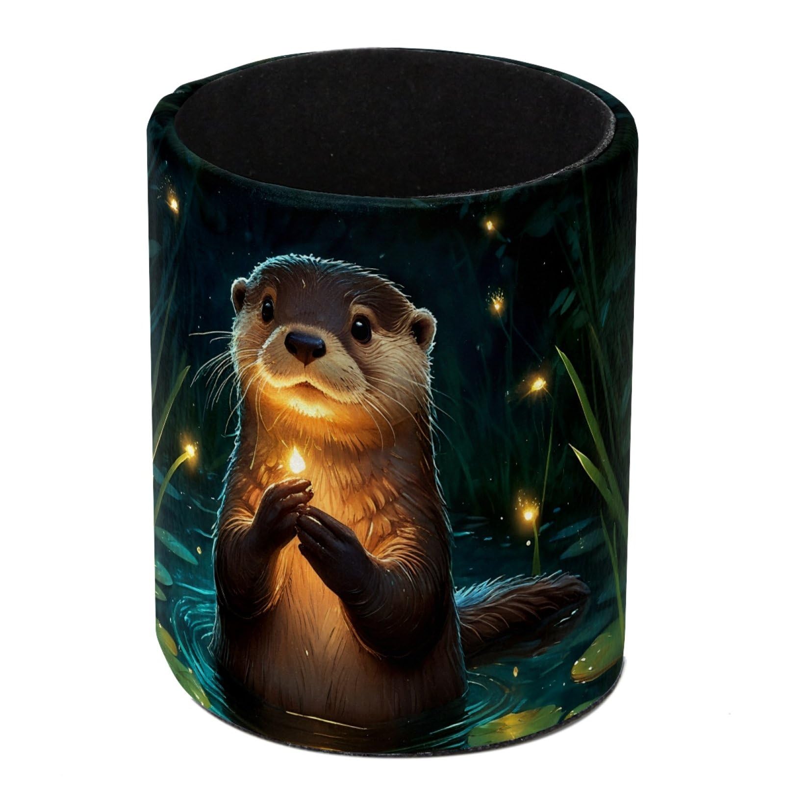 FWJZDSP Cute Otter PU Leather Pencil Organizer, Makeup Brush Holder, Office Decor and Desk Accessories Durable