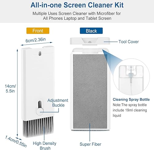 Miniatura 4 de Kit de limpieza para computadoras, limpiador de teclado para laptop, MacBook, limpiador de pantalla con spray y paño de microfibra, kit de limpieza