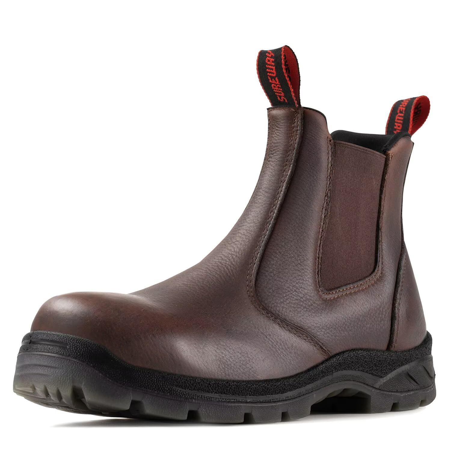 SUREWAY Men's Slip On Work Boots for Men,Upgraded Slip/Water Resistant,Electric Hazard,Fire Station Mechanic Work Boots/Shoes