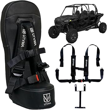 UTVMA RZR 1000 and 900 (2014-2023) Bump Seat with 4-Point Harness | Kids Seat | Jump Seat | All Models (XP, Turbo, Turbo S, High Lifter, Sport, Premium, Ultimate) (Black)