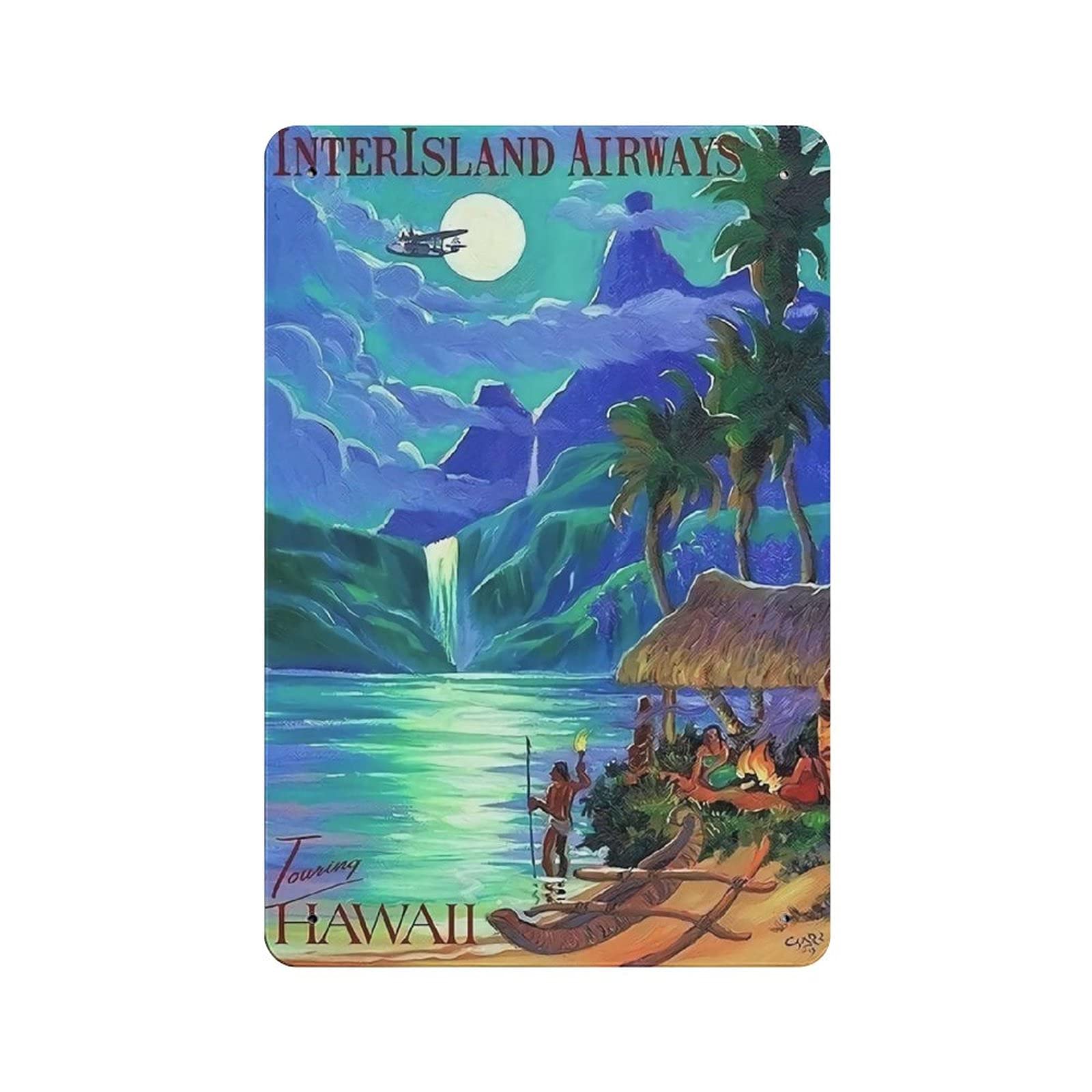 Hawaii Metal Signs, Fun Poster For Bar Kitchen Cafe Farmhouse Wall Decor 12x8 Inch
