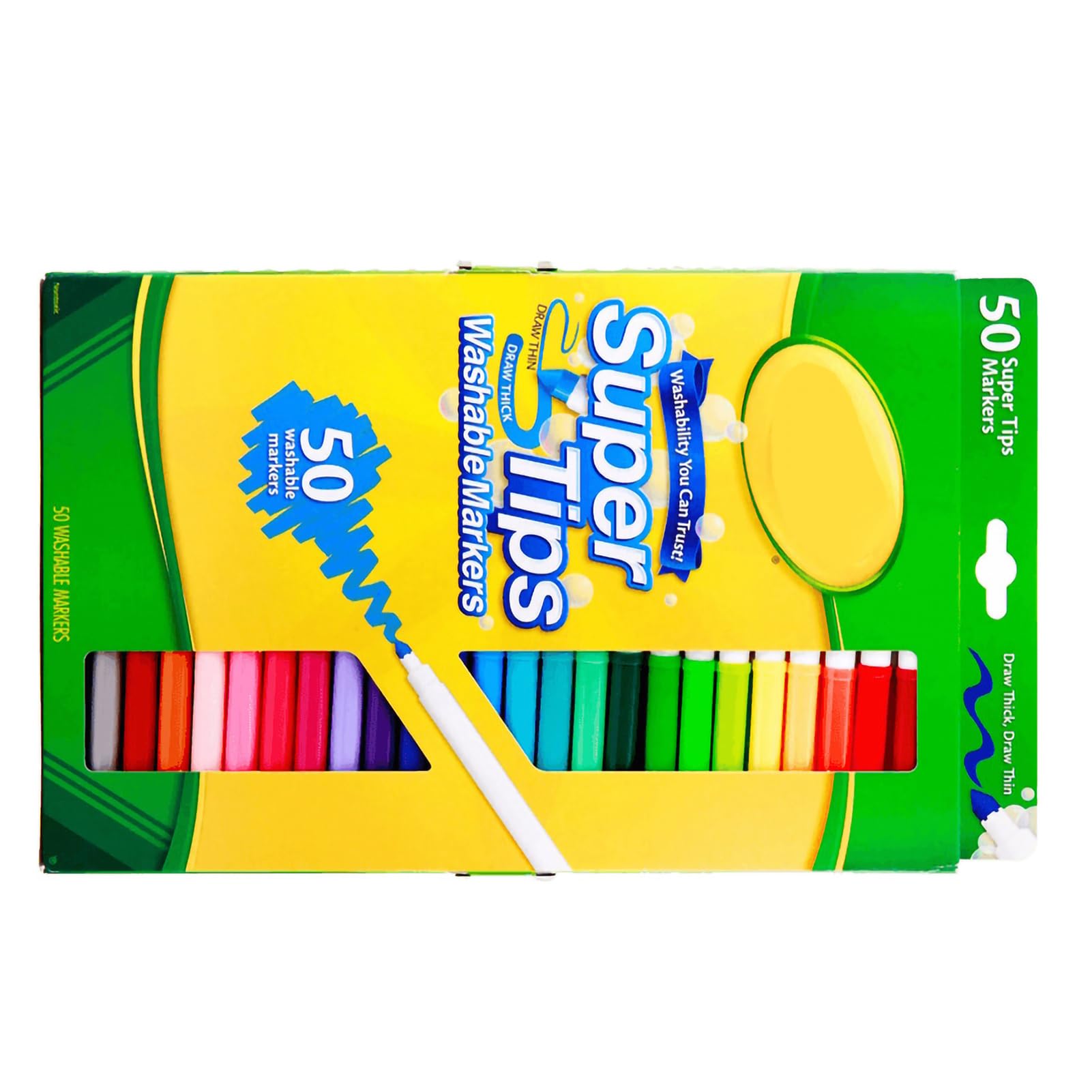 Set di Pennarelli da Disegno Colorati Lavabili e Sicuri con Asta Sottile per Forniture Artistiche di Lunga Durata per Bambini (50 colori)