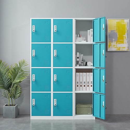 Miniatura 5 de Rophefx Armario de metal, armario de almacenamiento de acero de 4 niveles, armario de almacenamiento para el hogar y la escuela para niños,