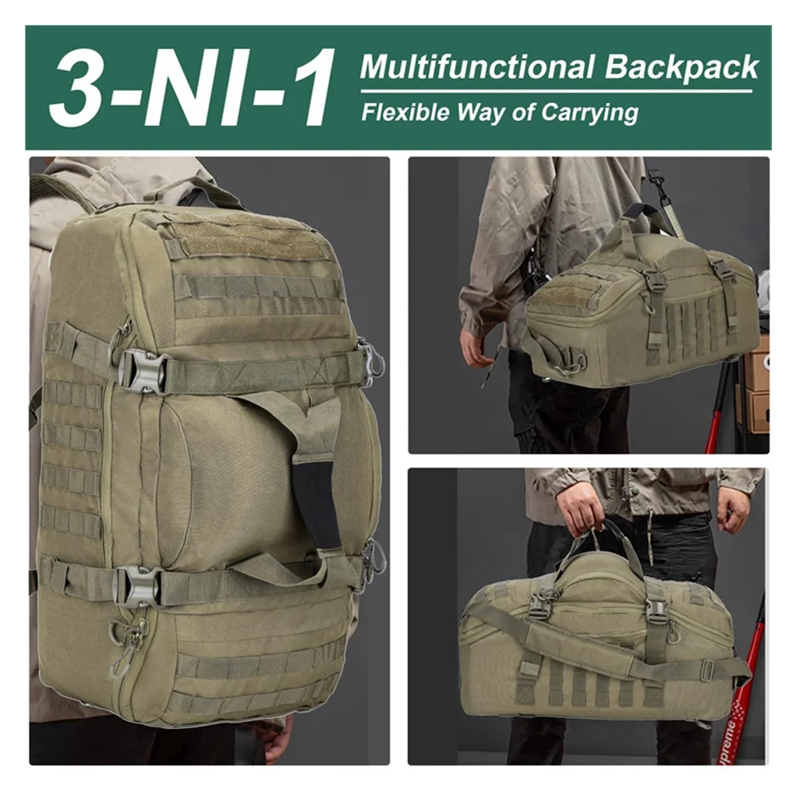 Mochila Táctica, Bolsa De Almacenamiento Al Aire Libre Molle De 45L 80L