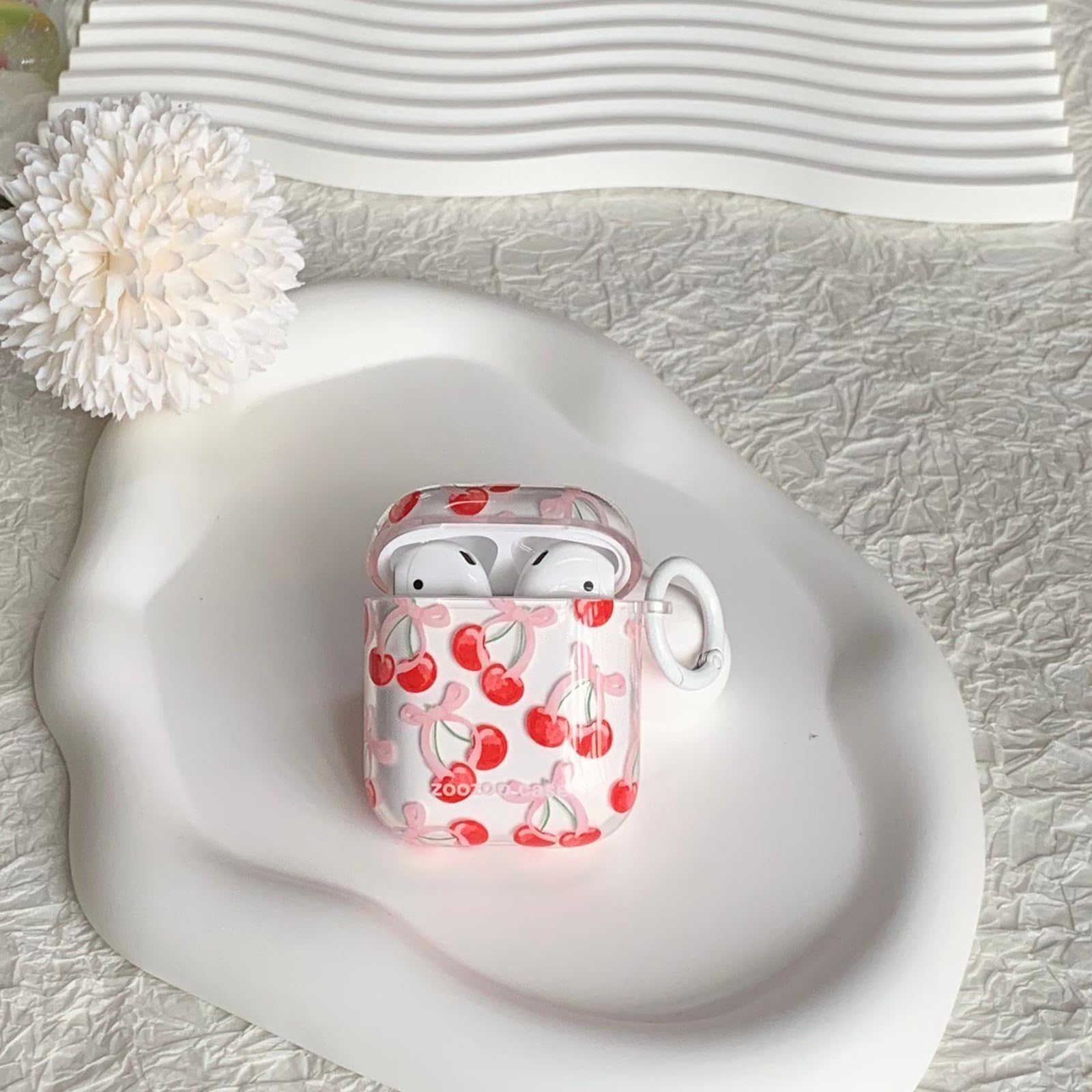 Coque AirPods 1 & 2 Transparente Fleur - Étui Mignon En Silicone Motif Floral