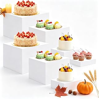 ejonirinjonir 8Pcs Elegant White Buffet Risers For Party Acrylic Stand