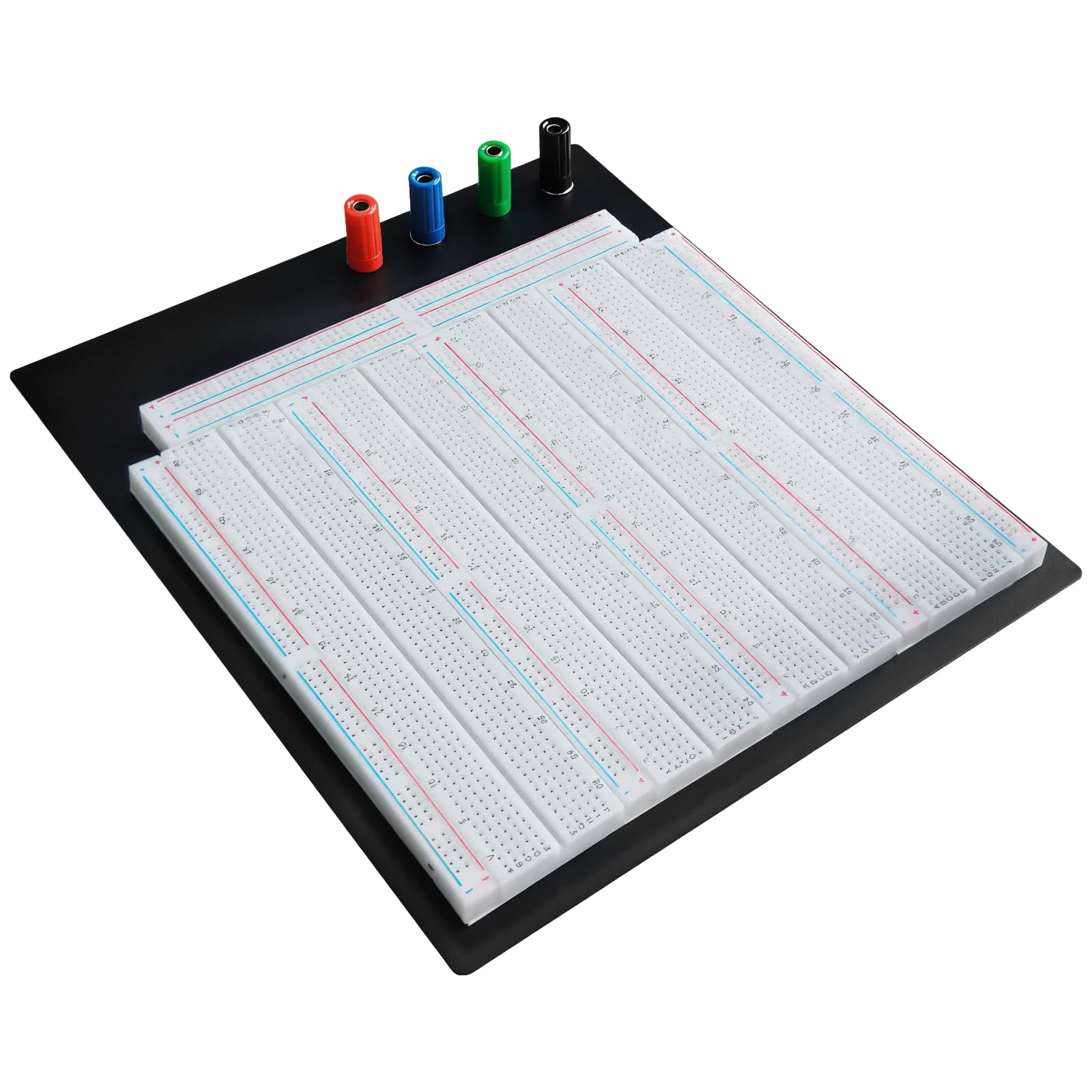 Tabla de pan grande sin soldadura, tabla de pan de 3220 puntos con filas numeradas en base negra, para circuitos digitales y analógicos